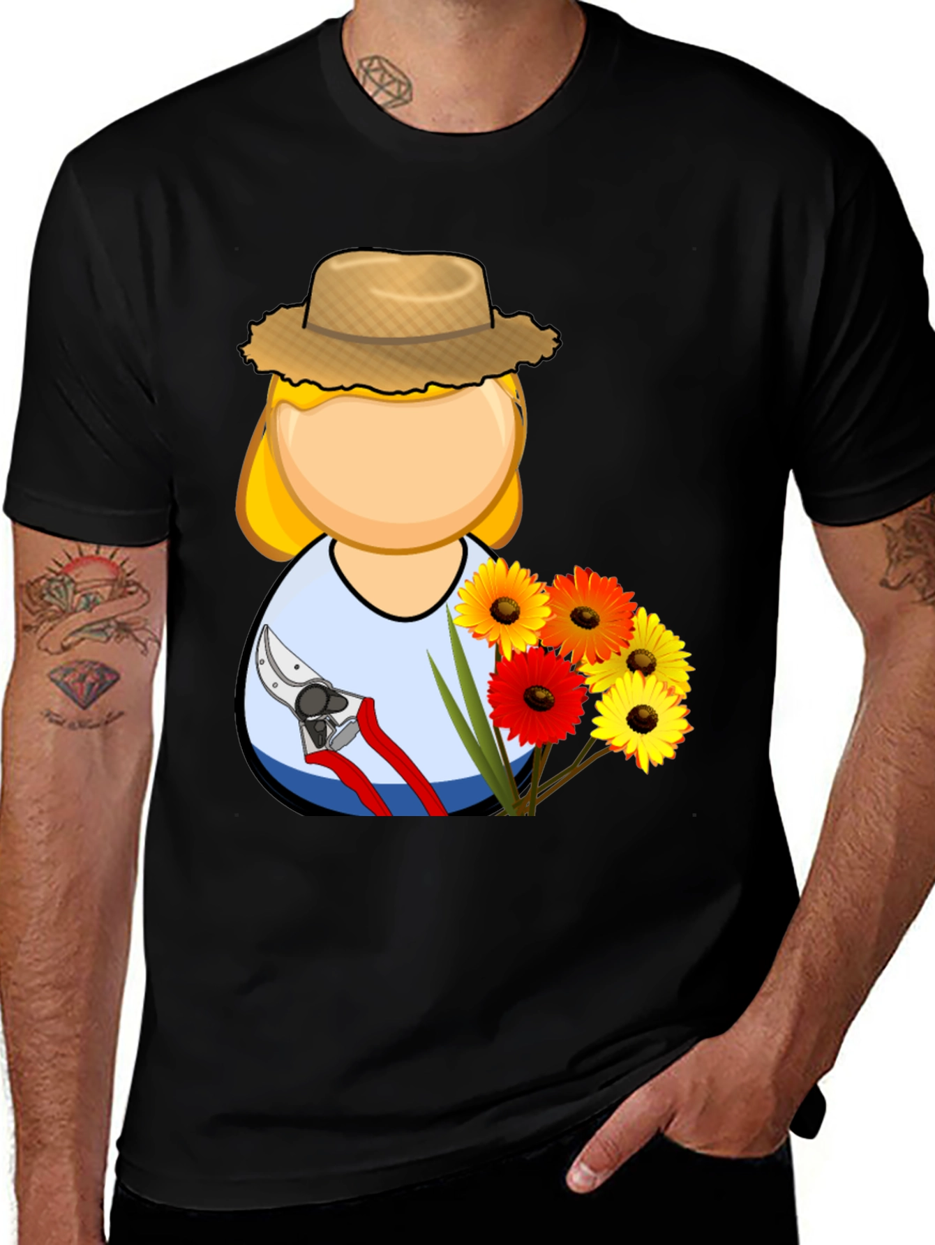 Variant 13 of Gardener Graphic Tee - Black Cotton Shirt