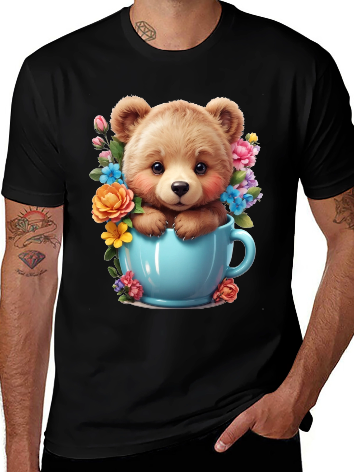 Cute Teddy Bear in Teacup T-Shirt