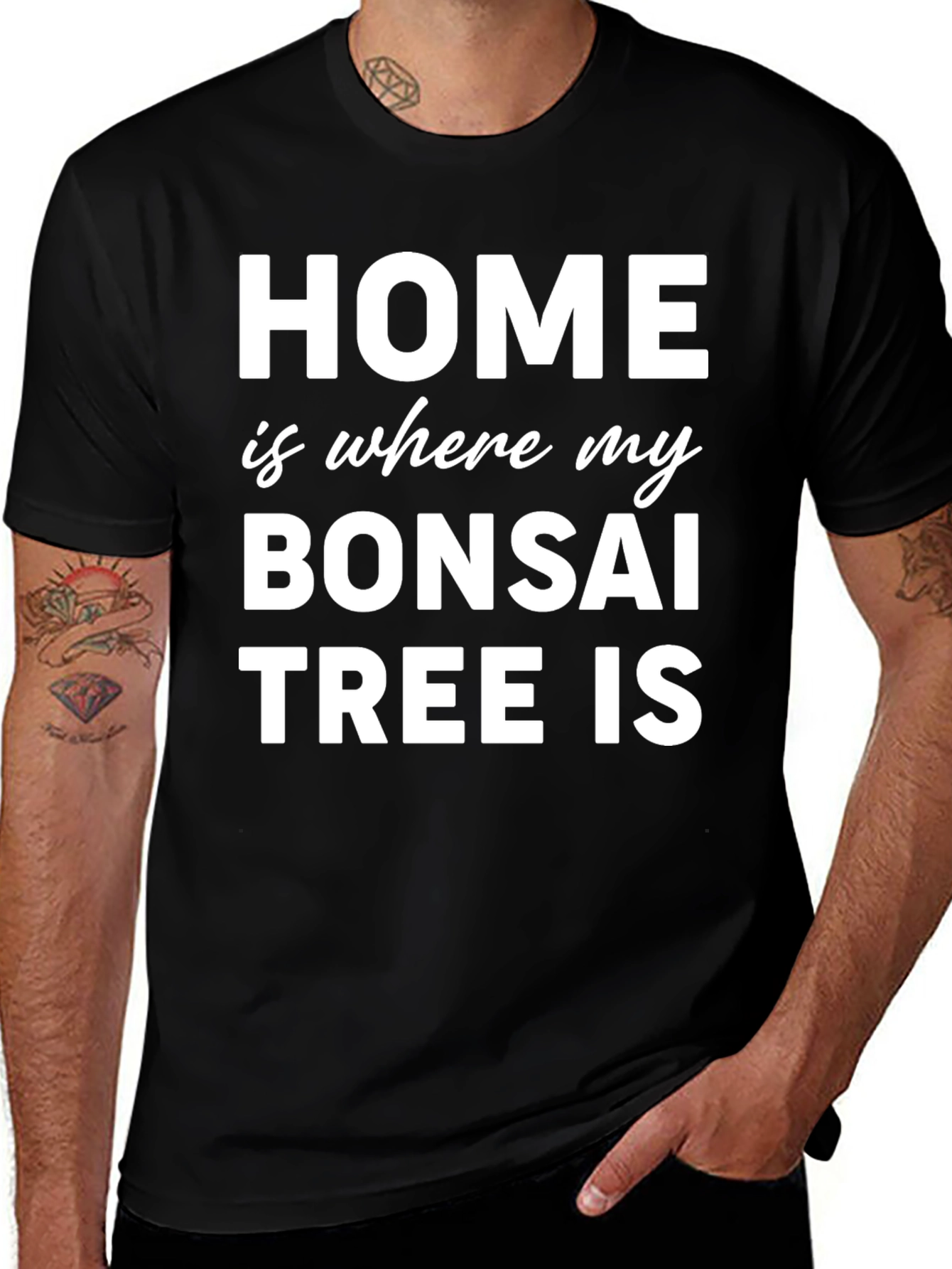 Variant 25 of Bonsai Tree Lover T-Shirt - Home is Where My Bonsai Tree Is