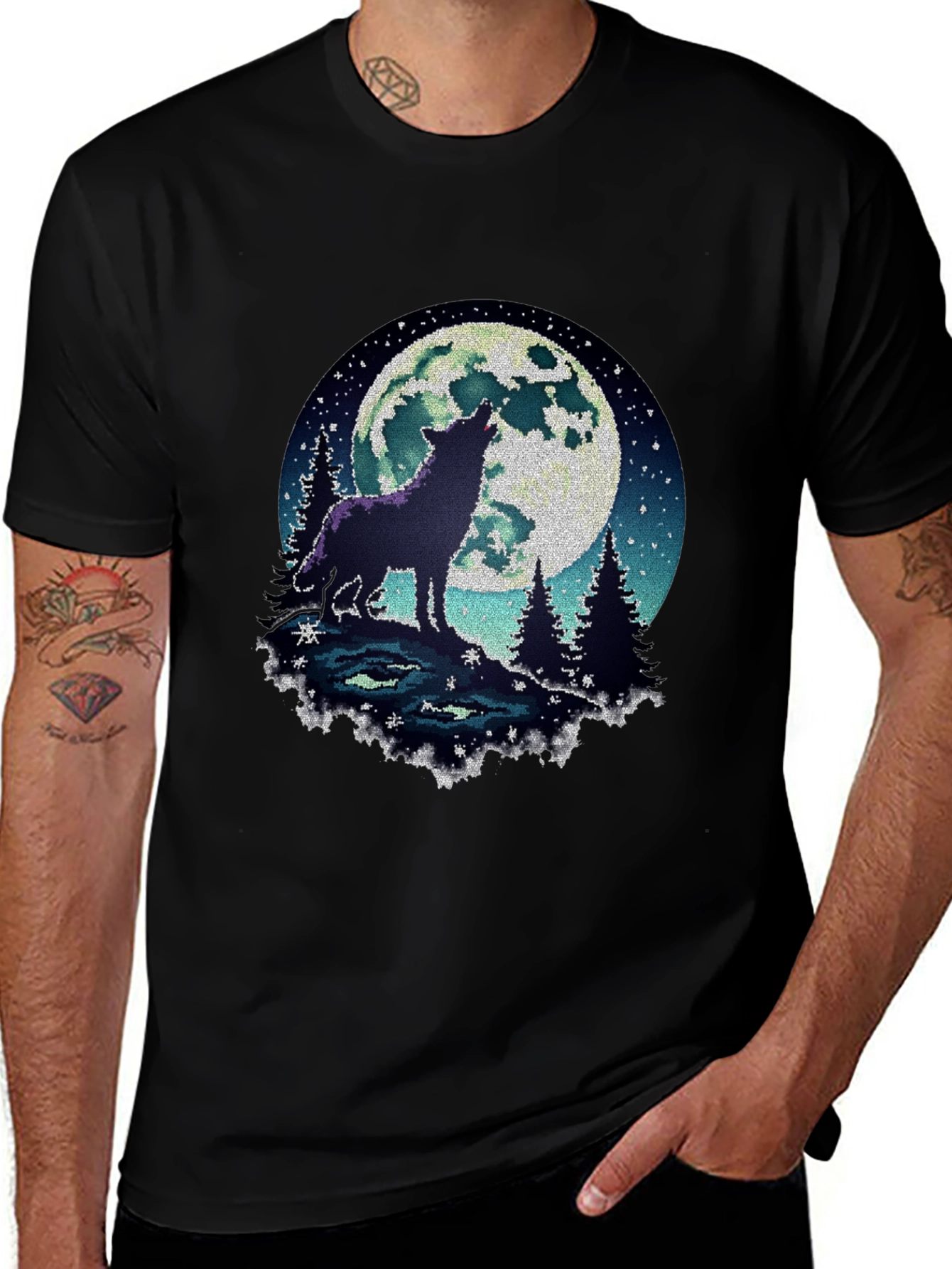 Variant 10 of Wolf Moon T-Shirt - Men's Graphic Tee