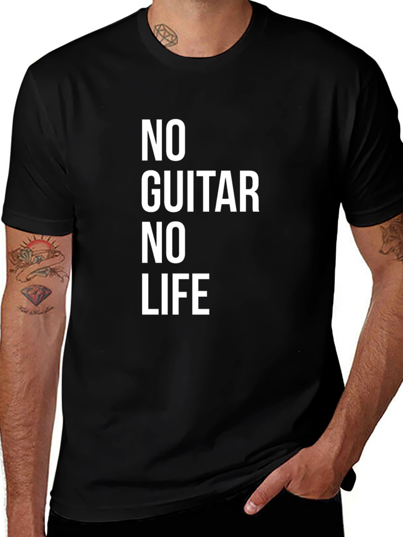 Variant 14 of No Guitar No Life Black T-Shirt