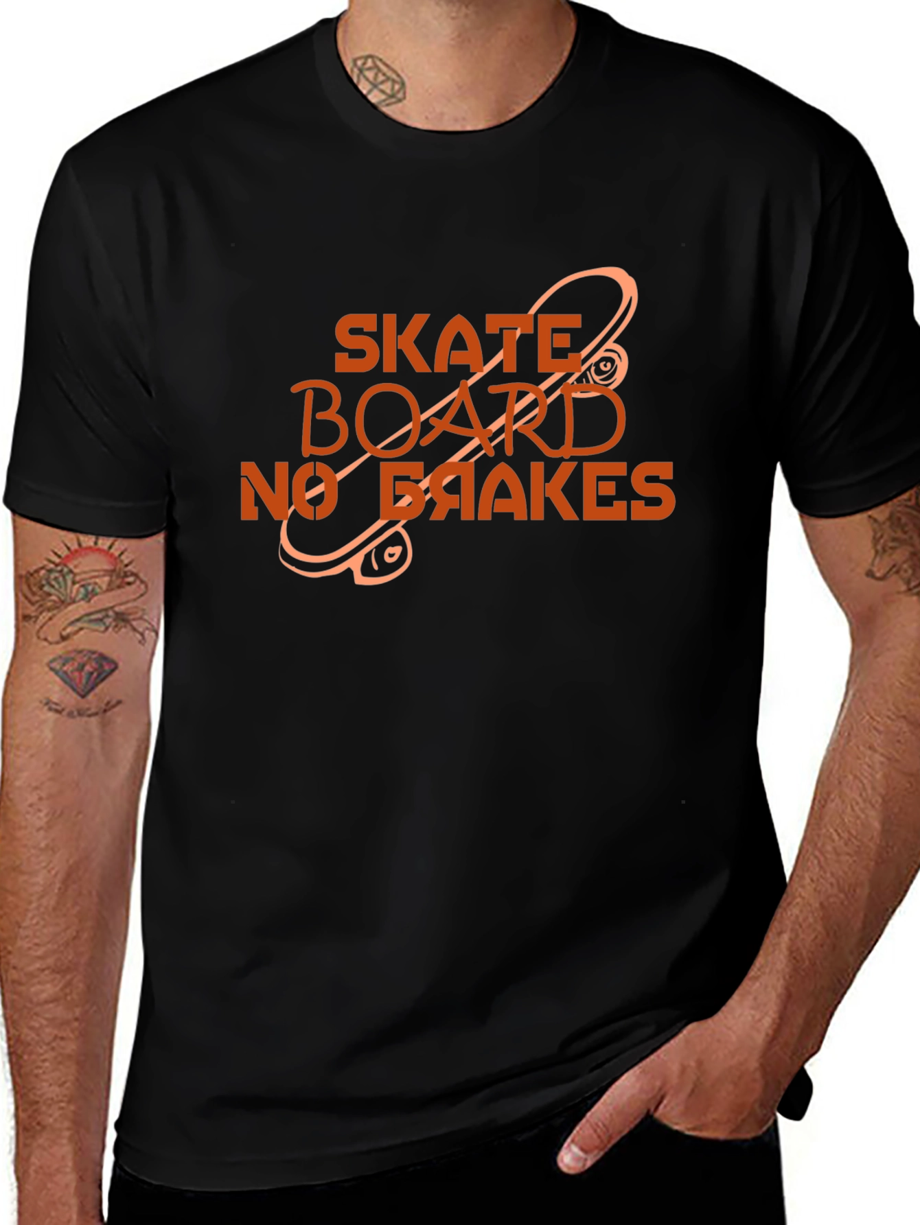 Variant 20 of Skateboard T-Shirt - No Brakes Graphic Tee
