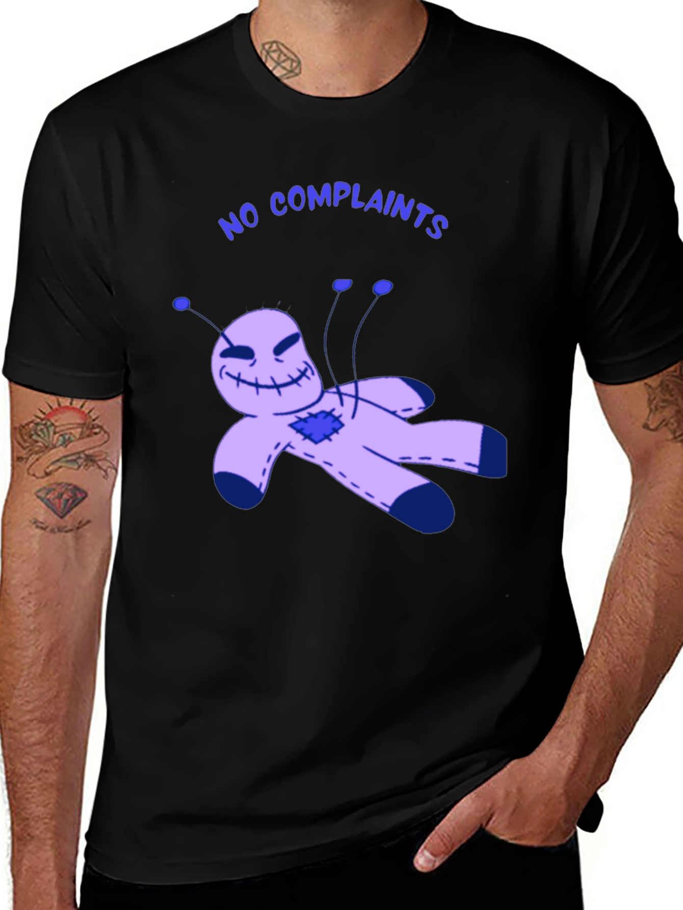 No Complaints Voodoo Doll Black T-Shirt