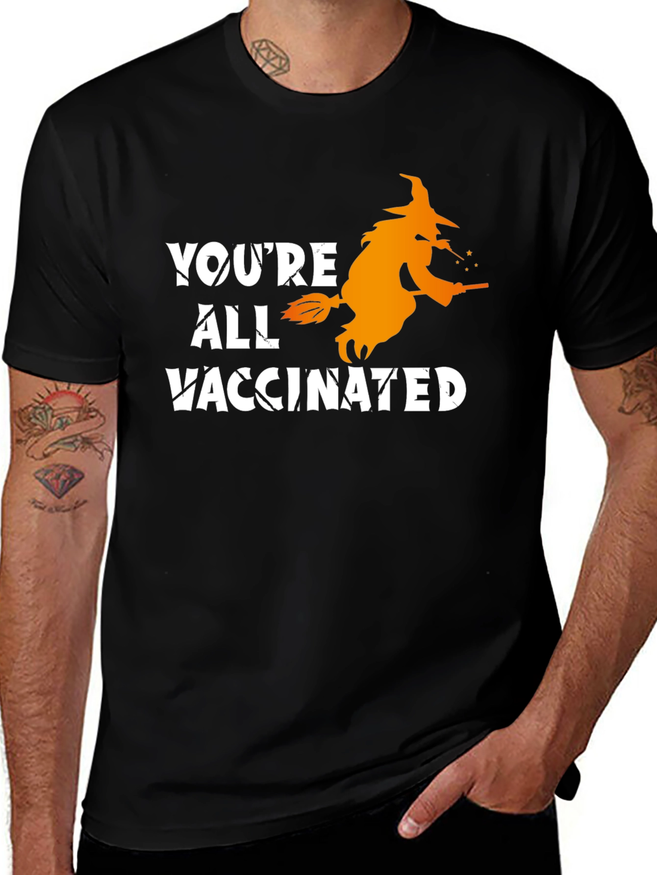 Variant 19 of You're All Vaccinated Halloween Witch T-Shirt