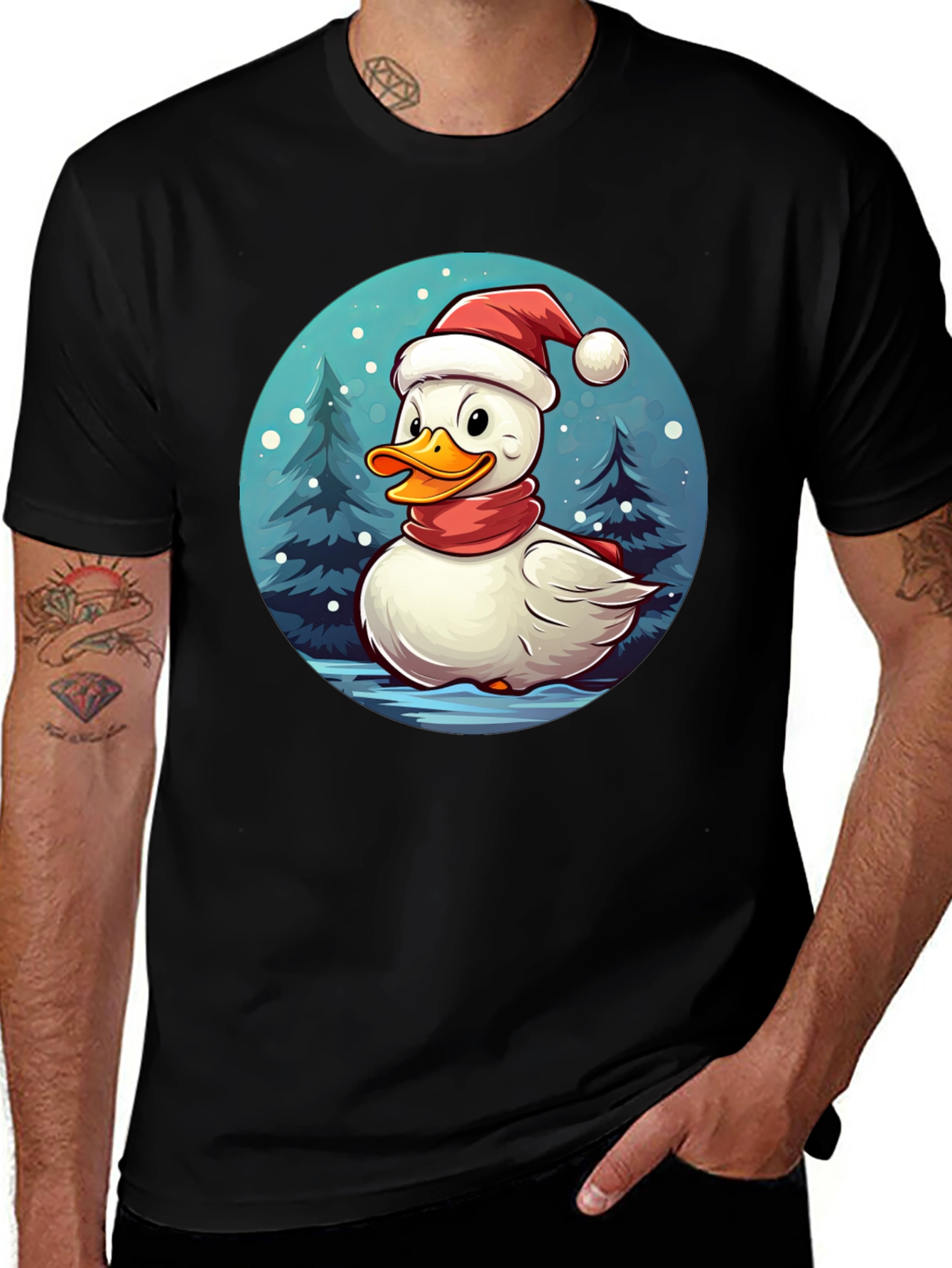 Variant 2 of Festive Duck Holiday T-Shirt