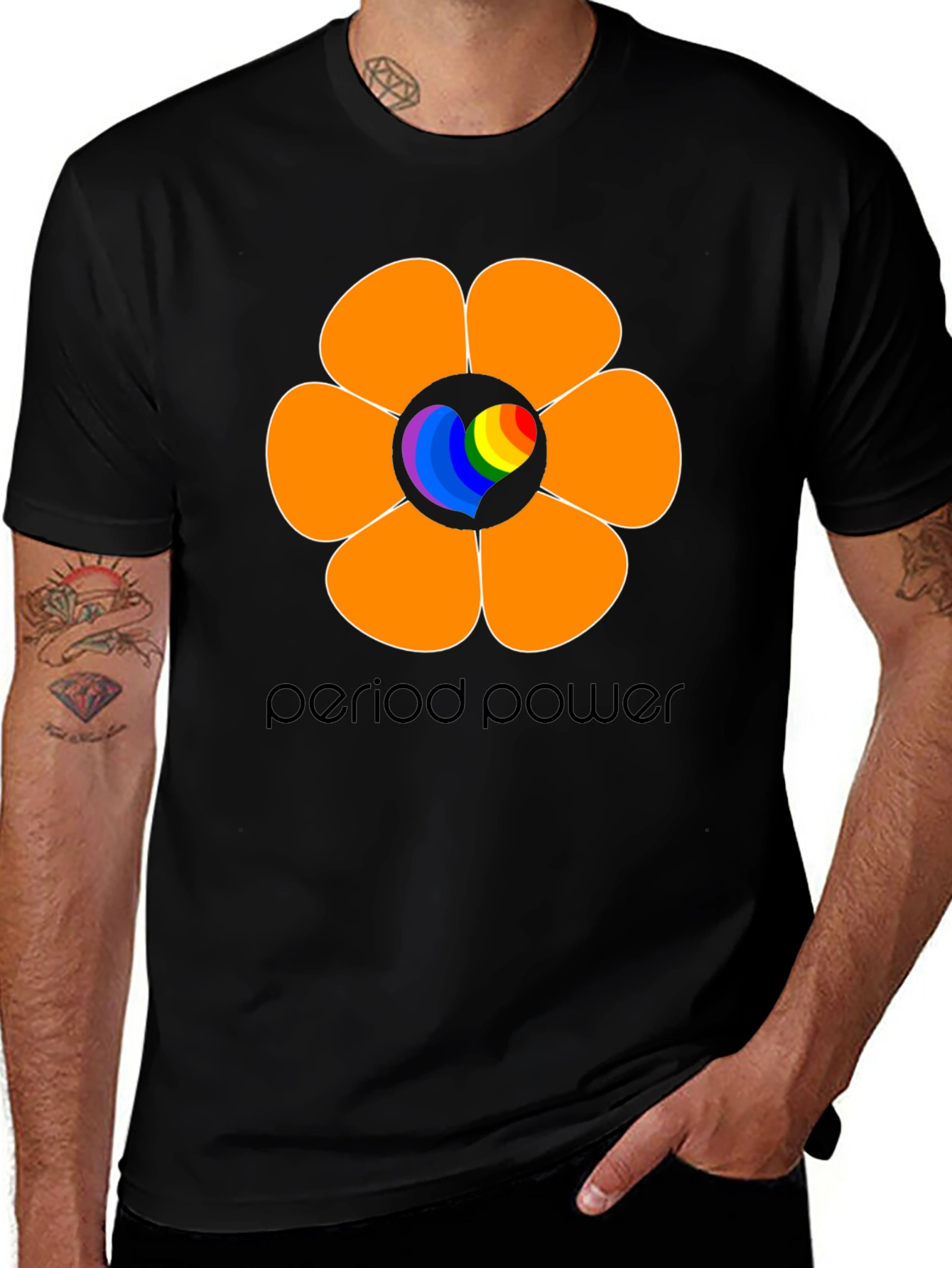 Variant 29 of Period Power Flower Graphic T-Shirt - Empowering Design