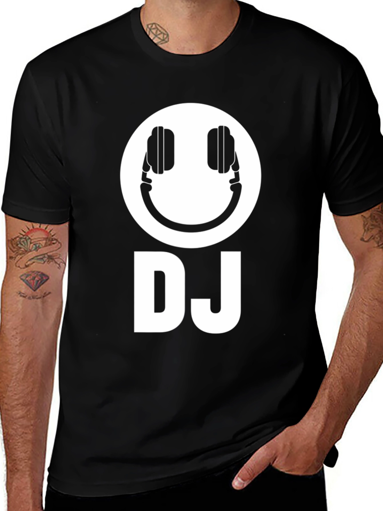 Variant 14 of DJ Headphone Smiley Graphic T-Shirt