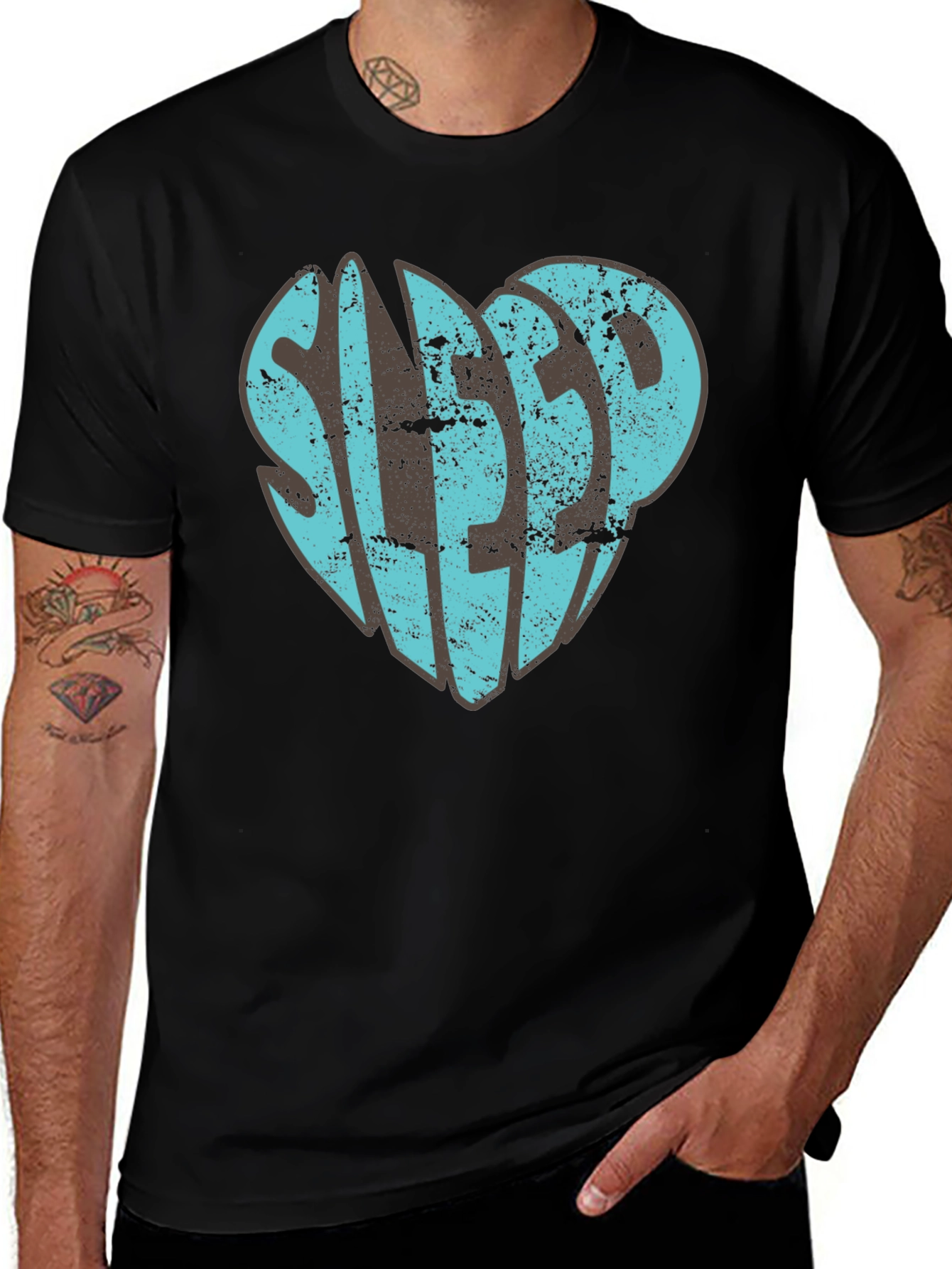 Variant 4 of Sleep Heart Graphic T-Shirt - Unisex Black Tee