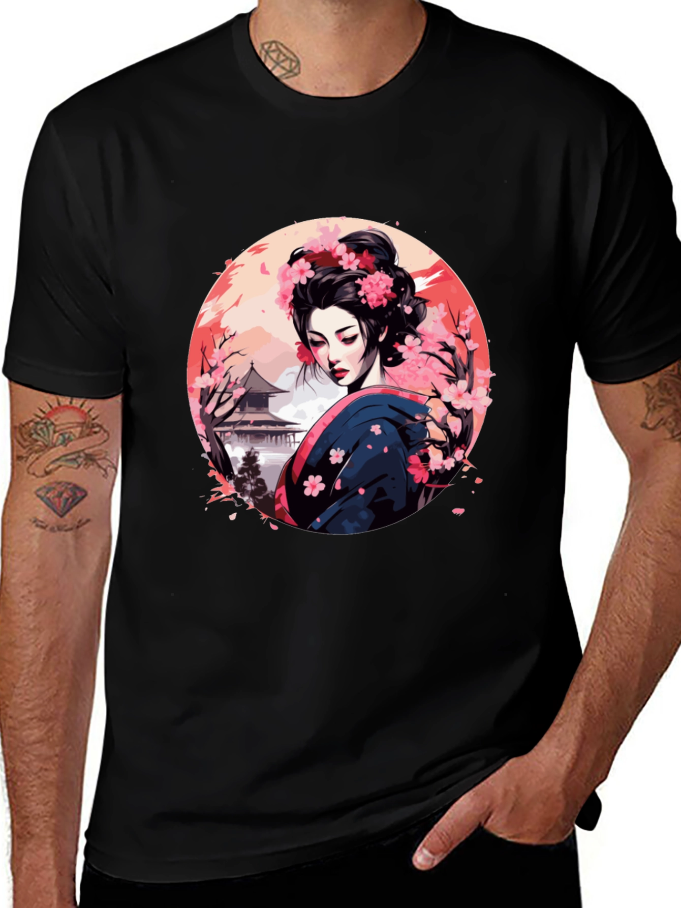 Variant 18 of Geisha Graphic Black T-Shirt