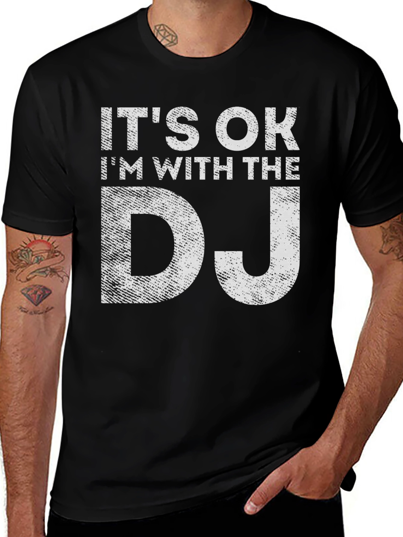 Variant 20 of It's OK I'm With the DJ Men's Black T-Shirt