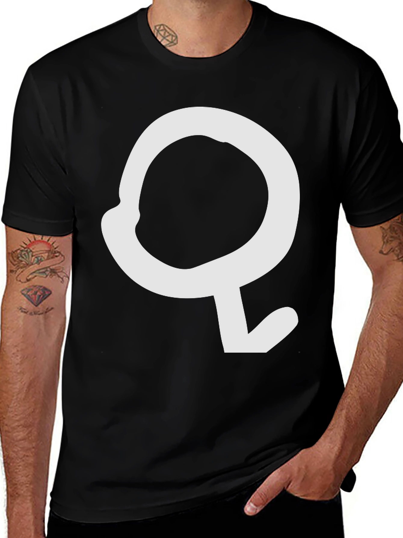 Variant 28 of Abstract Symbol Graphic Tee - Black