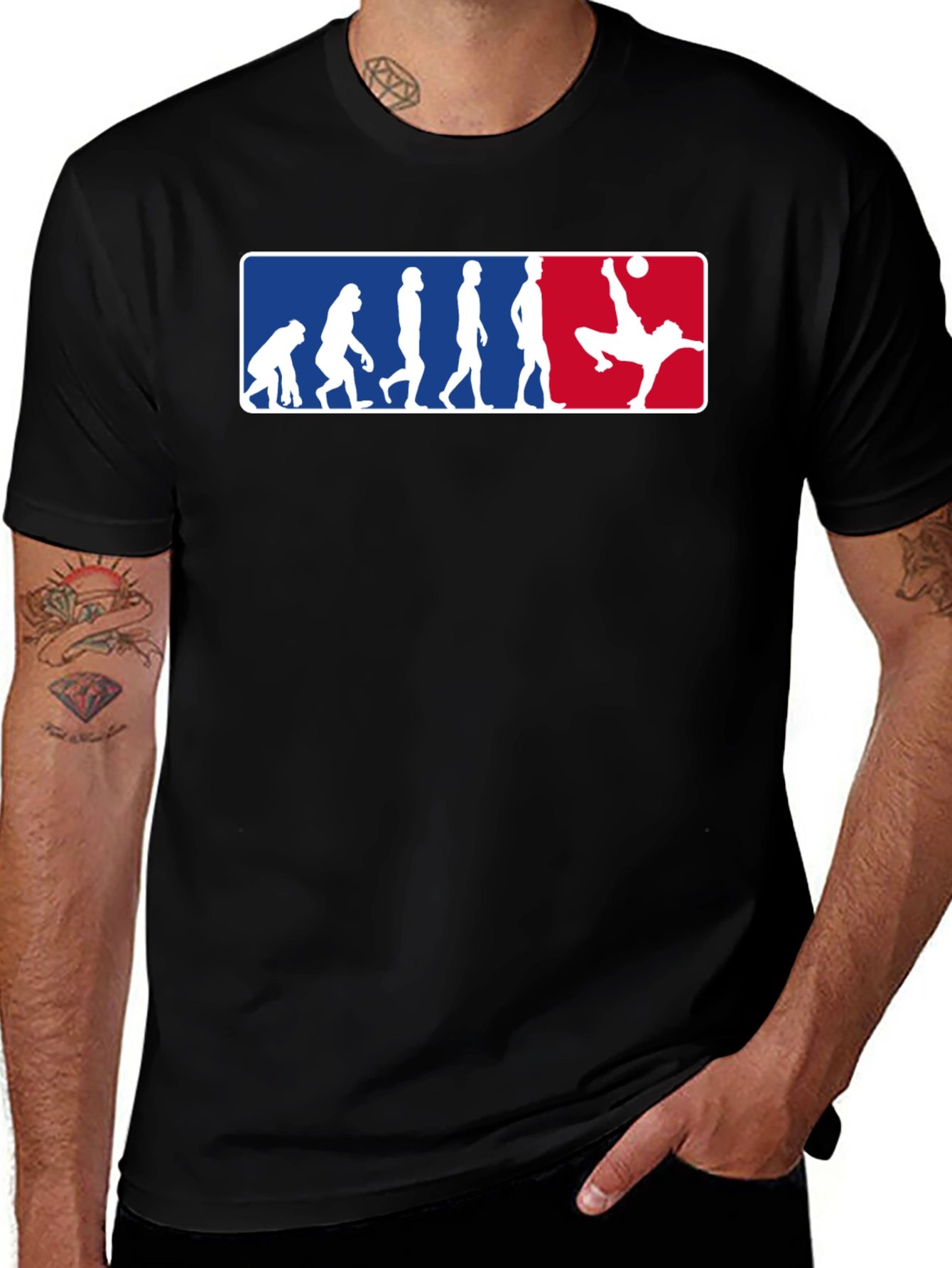 Variant 20 of Soccer Evolution Graphic Tee - Black