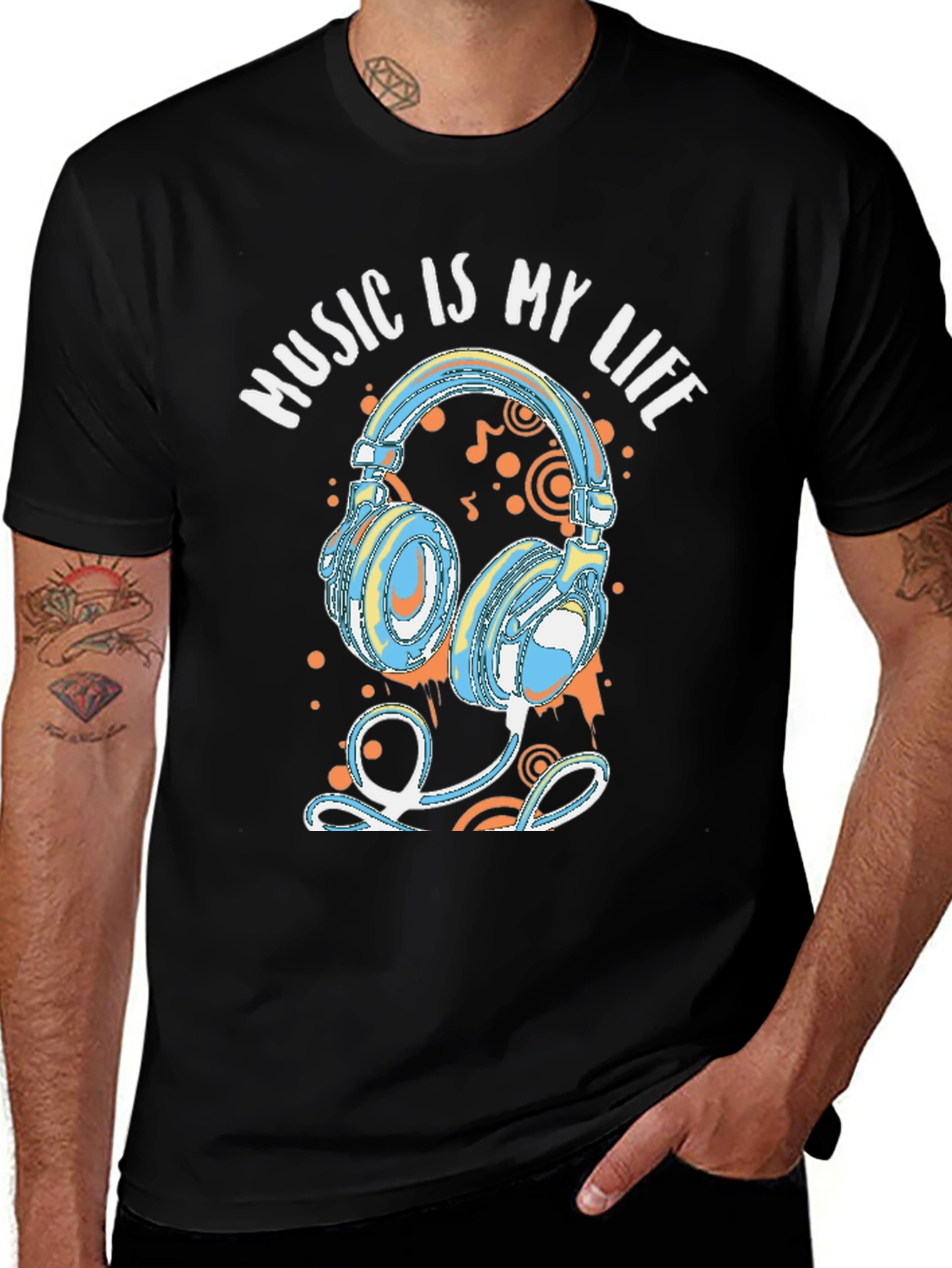 Music is My Life Headphones Graphic Tee