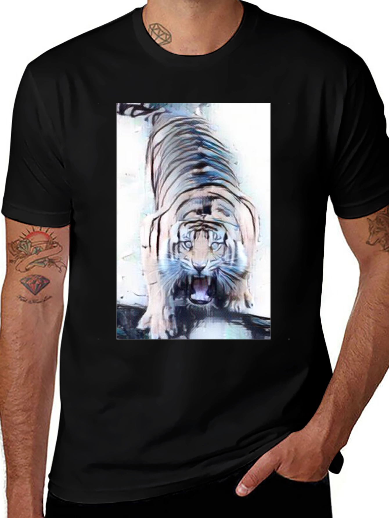 Variant 24 of Tiger Graphic Tee - Fierce Animal Print Shirt