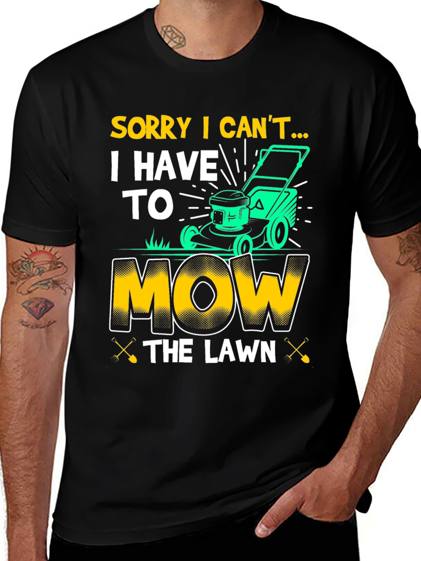 Variant 16 of Funny "Mow the Lawn" Graphic T-Shirt