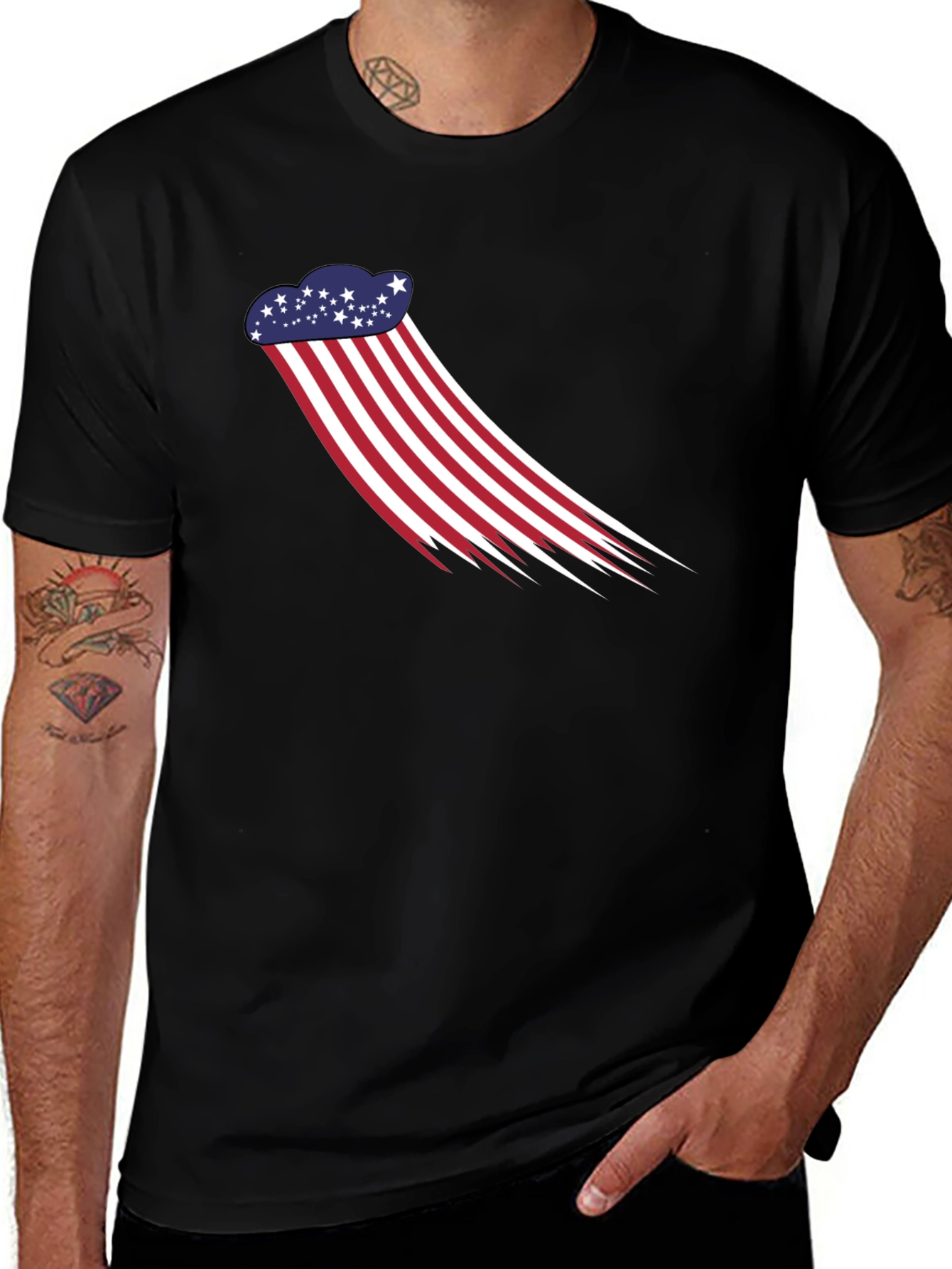 Variant 23 of Patriotic Stars and Stripes Graphic T-Shirt