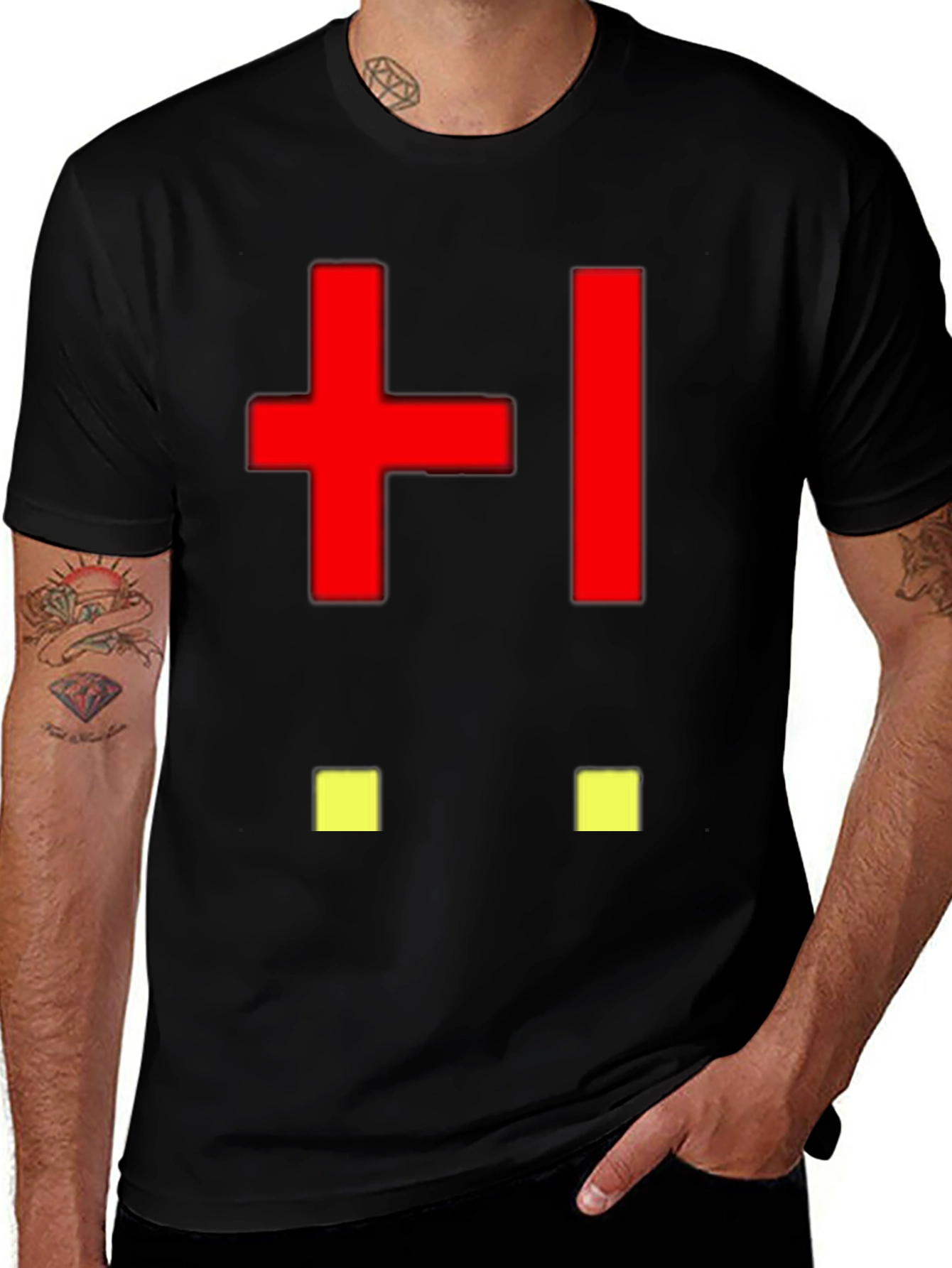 Variant 10 of Abstract Pixelated Face Black T-Shirt