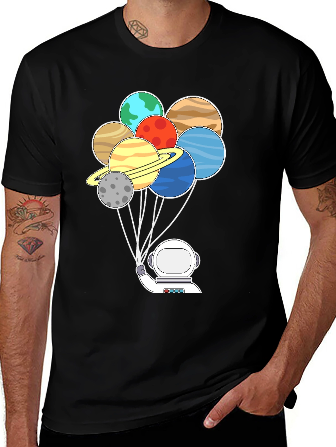 Variant 12 of Astronaut Planets T-Shirt - Space Lover Tee