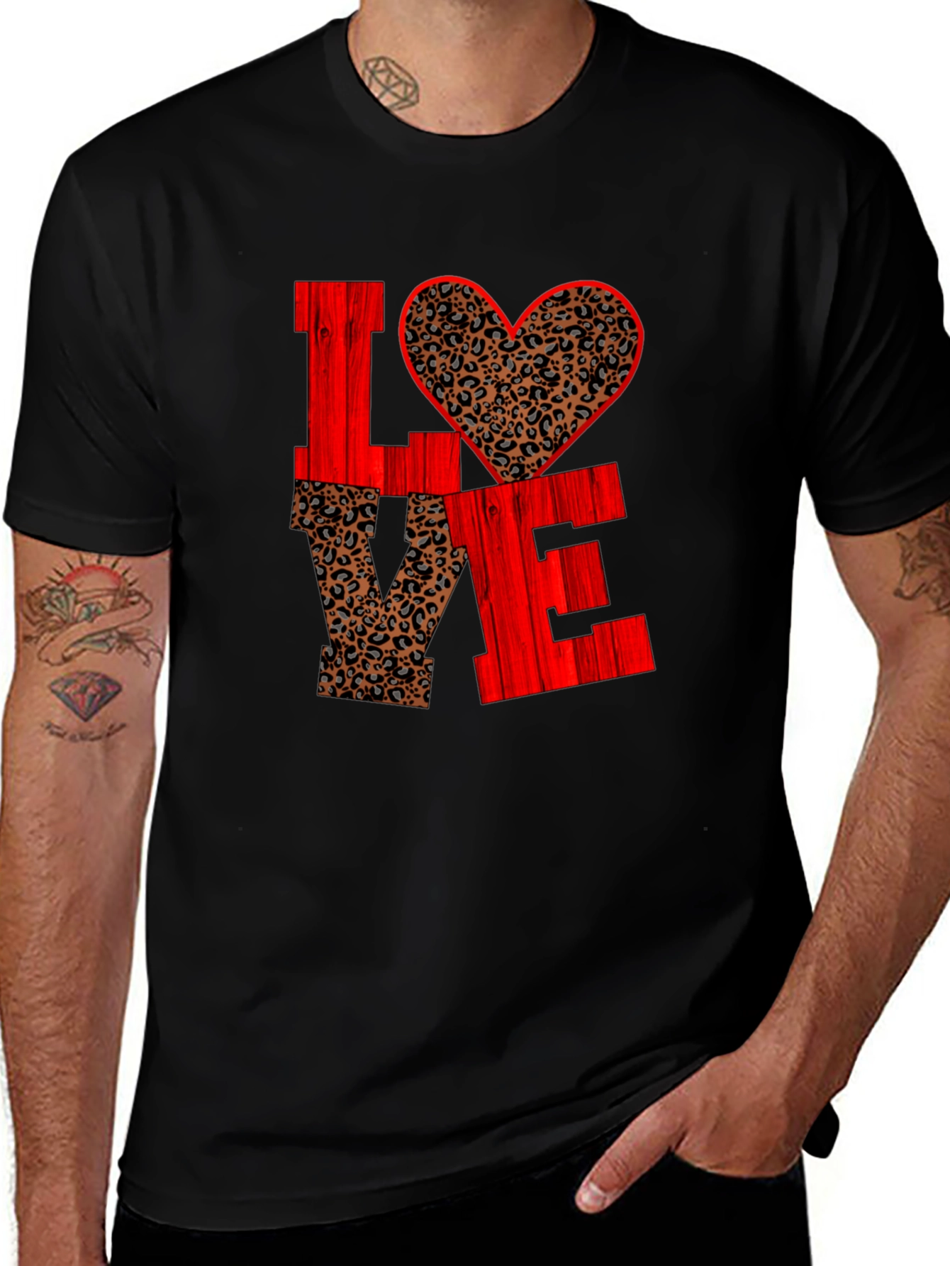 Variant 11 of LOVE Leopard Print Heart Graphic Tee