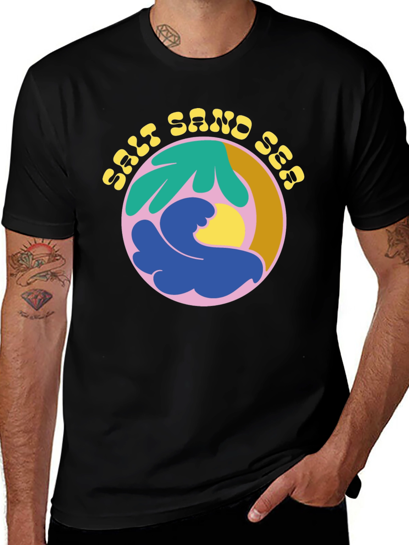 Variant 30 of Salt Sand Sea Graphic Tee - Black