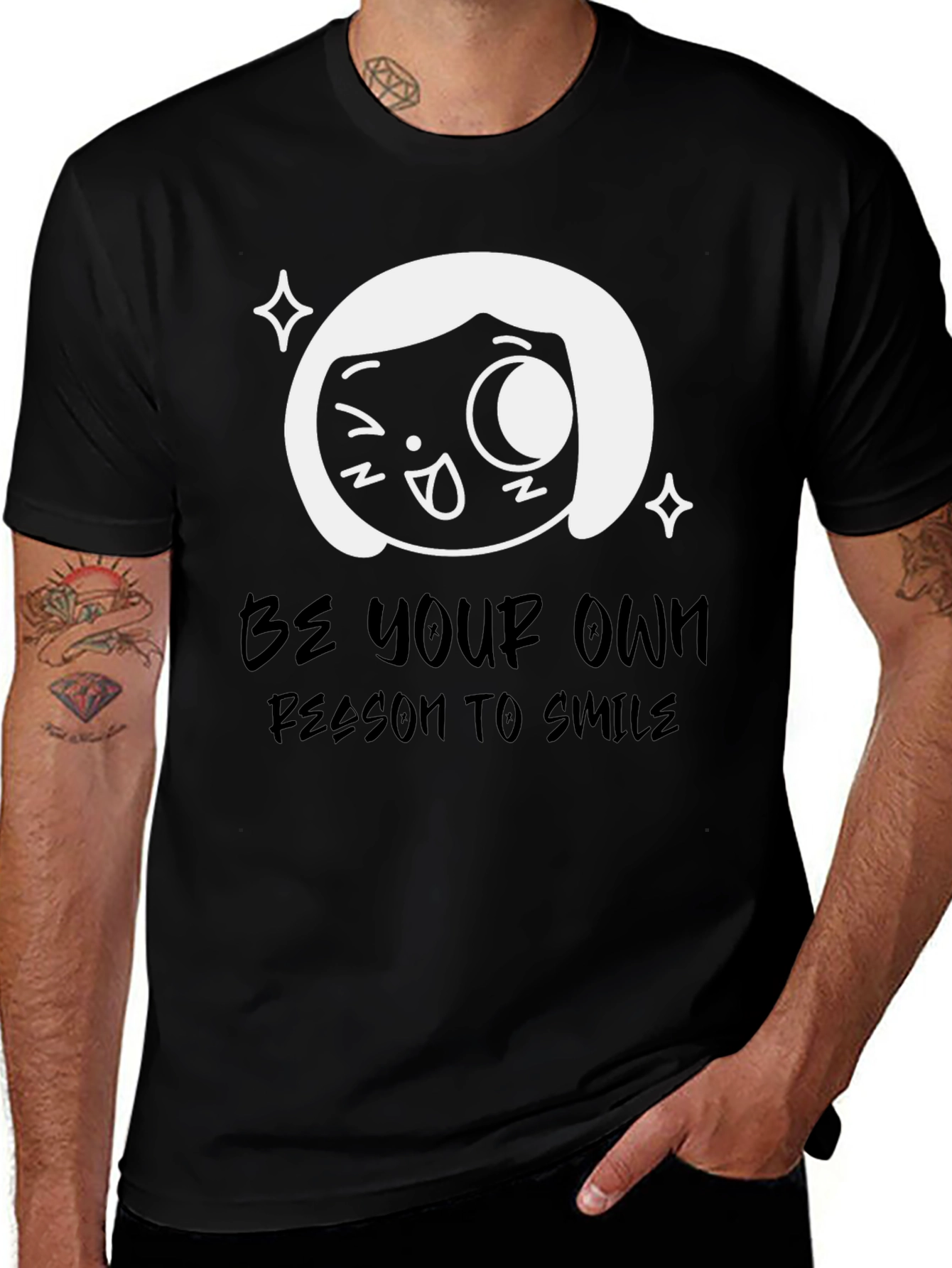 Variant 10 of Be Your Own Reason To Smile Black T-Shirt