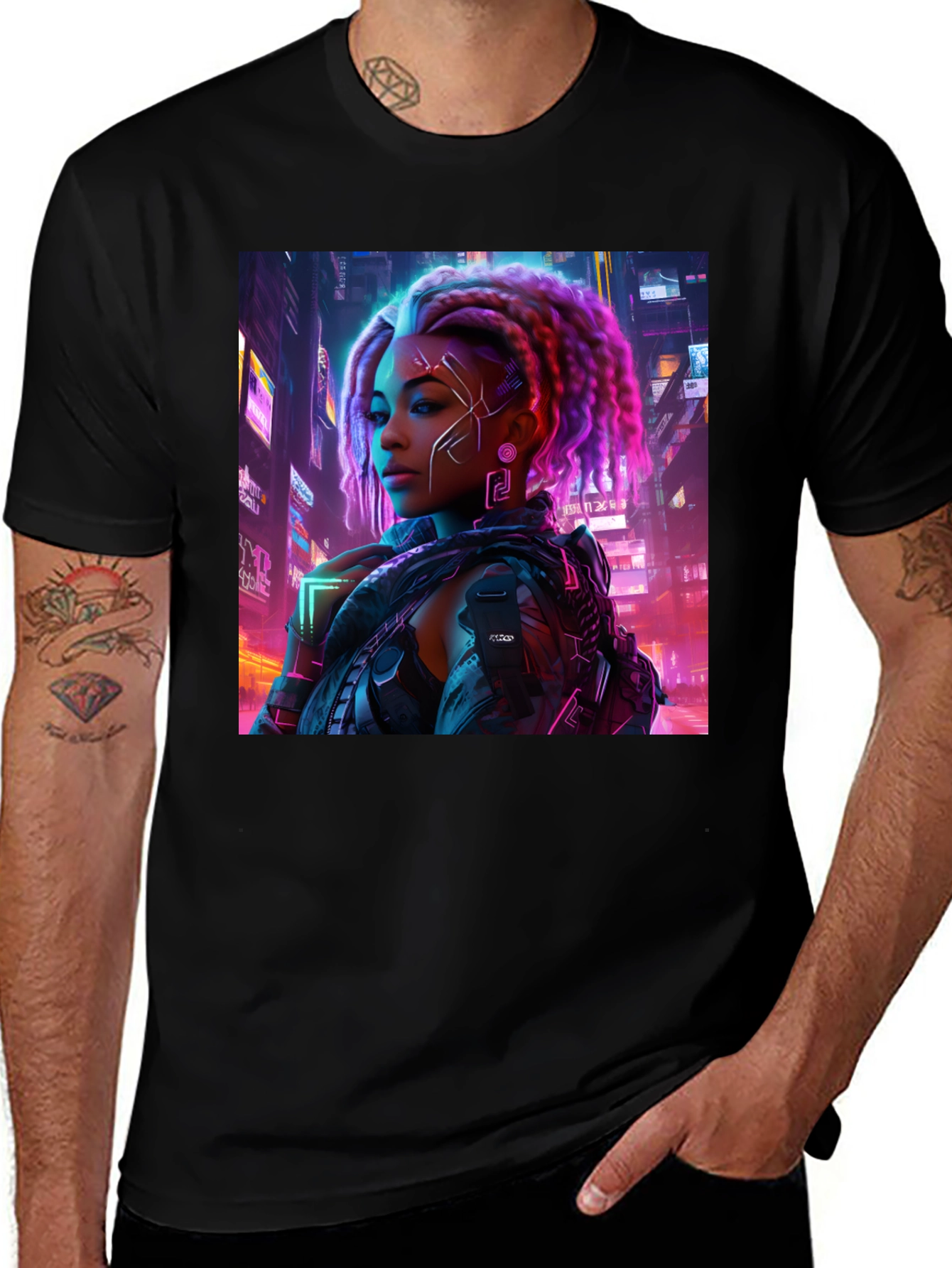 Variant 14 of Cyberpunk Woman T-Shirt, Graphic Tee