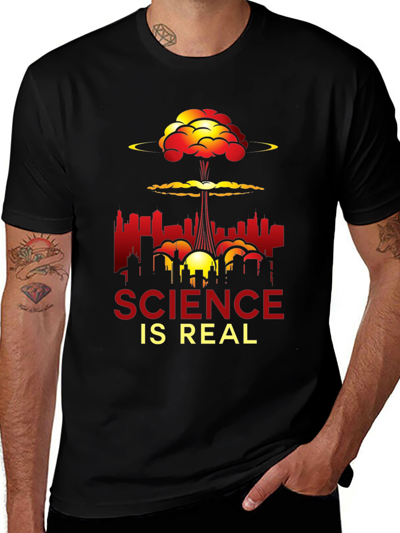 Variant 20 of Science Is Real T-Shirt - Nuclear Explosion Design