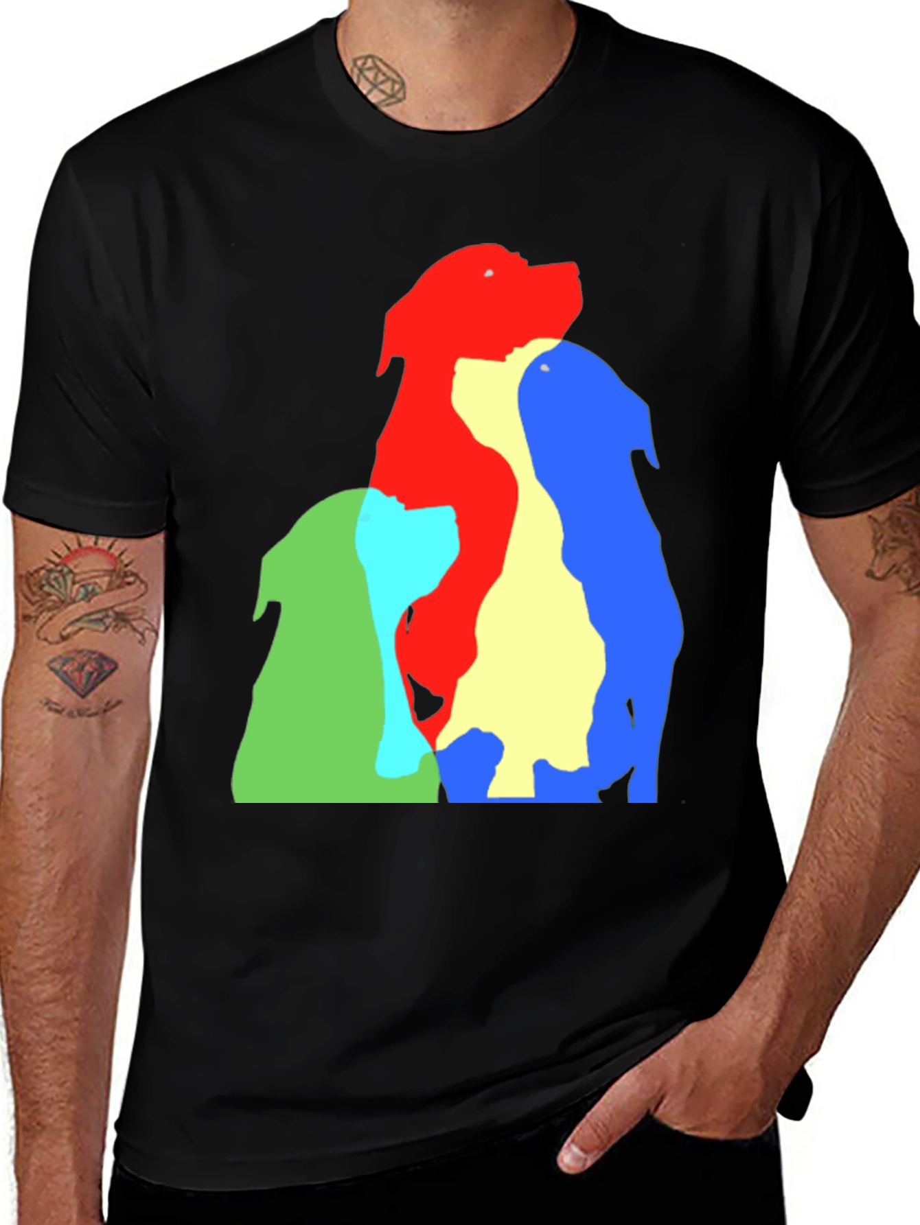 Variant 28 of Colorful Dog Silhouette Graphic T-Shirt