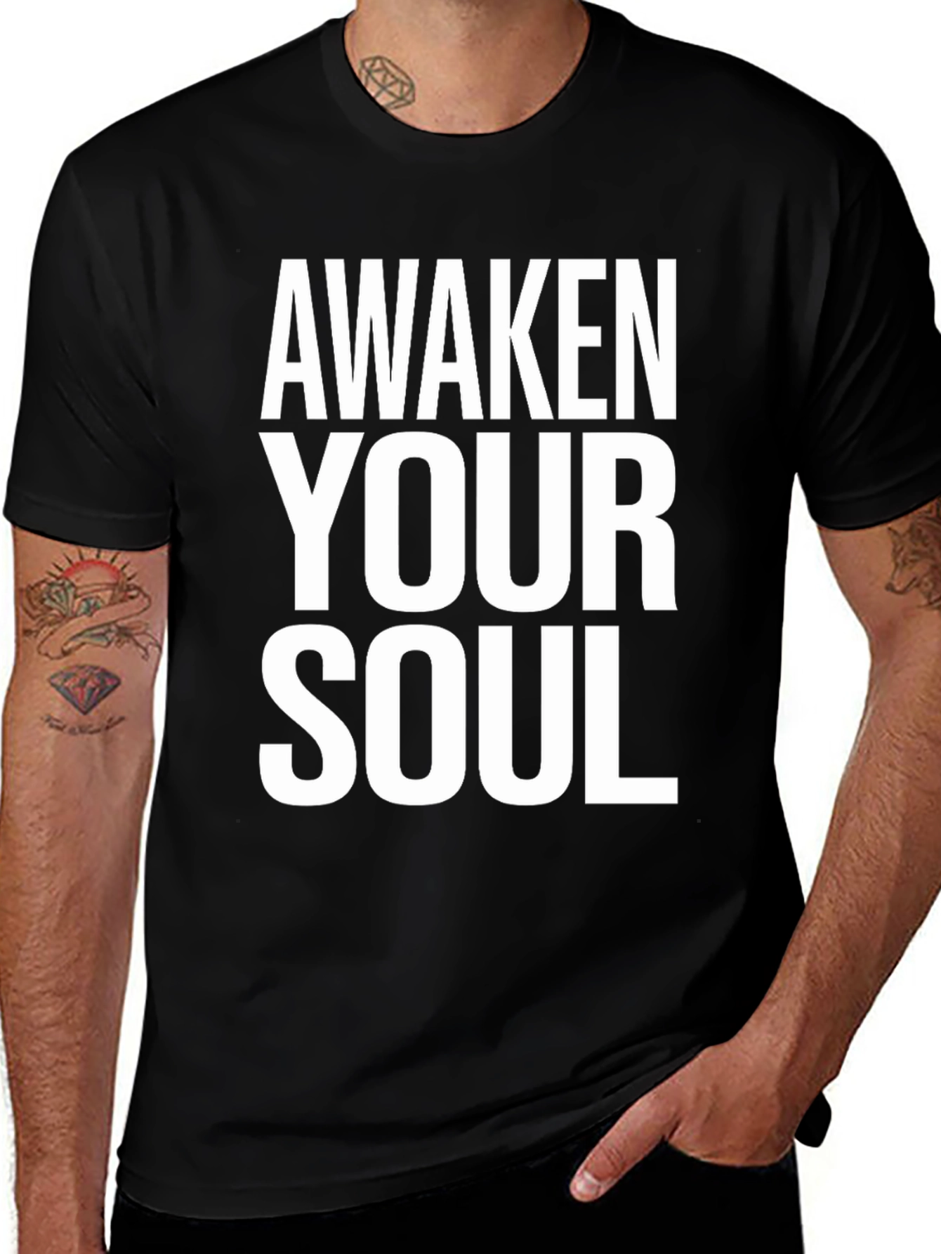 Variant 4 of Awaken Your Soul Graphic Tee - Trendy Slogan Shirt