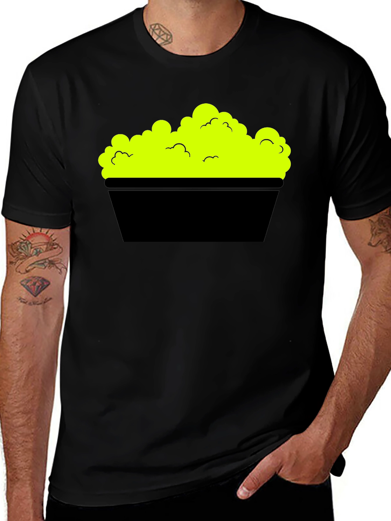 Variant 29 of Popcorn Graphic Black T-Shirt - Trendy, Unique Design