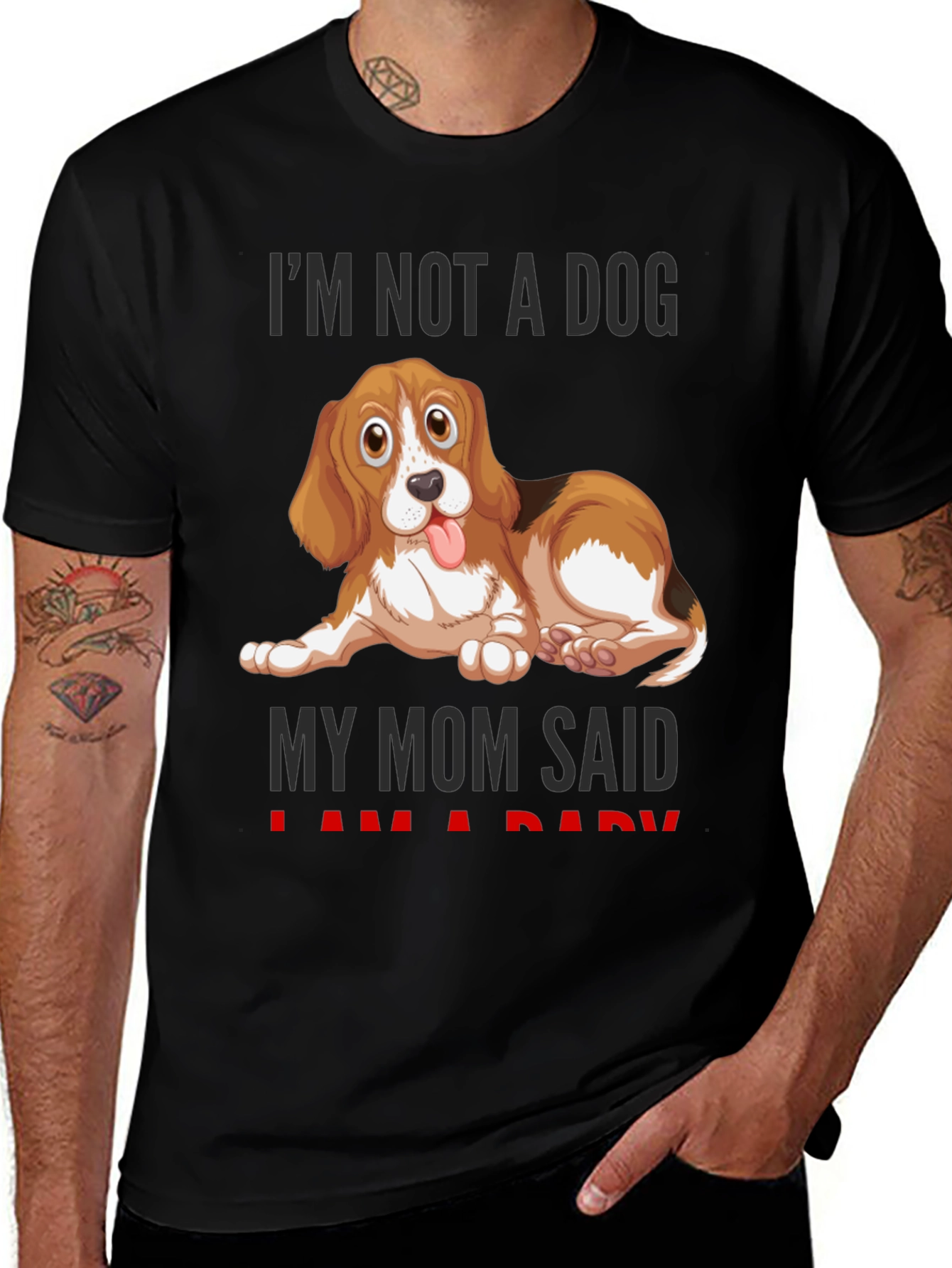 Variant 12 of Funny Dog Mom T-Shirt - "I'm Not A Dog"