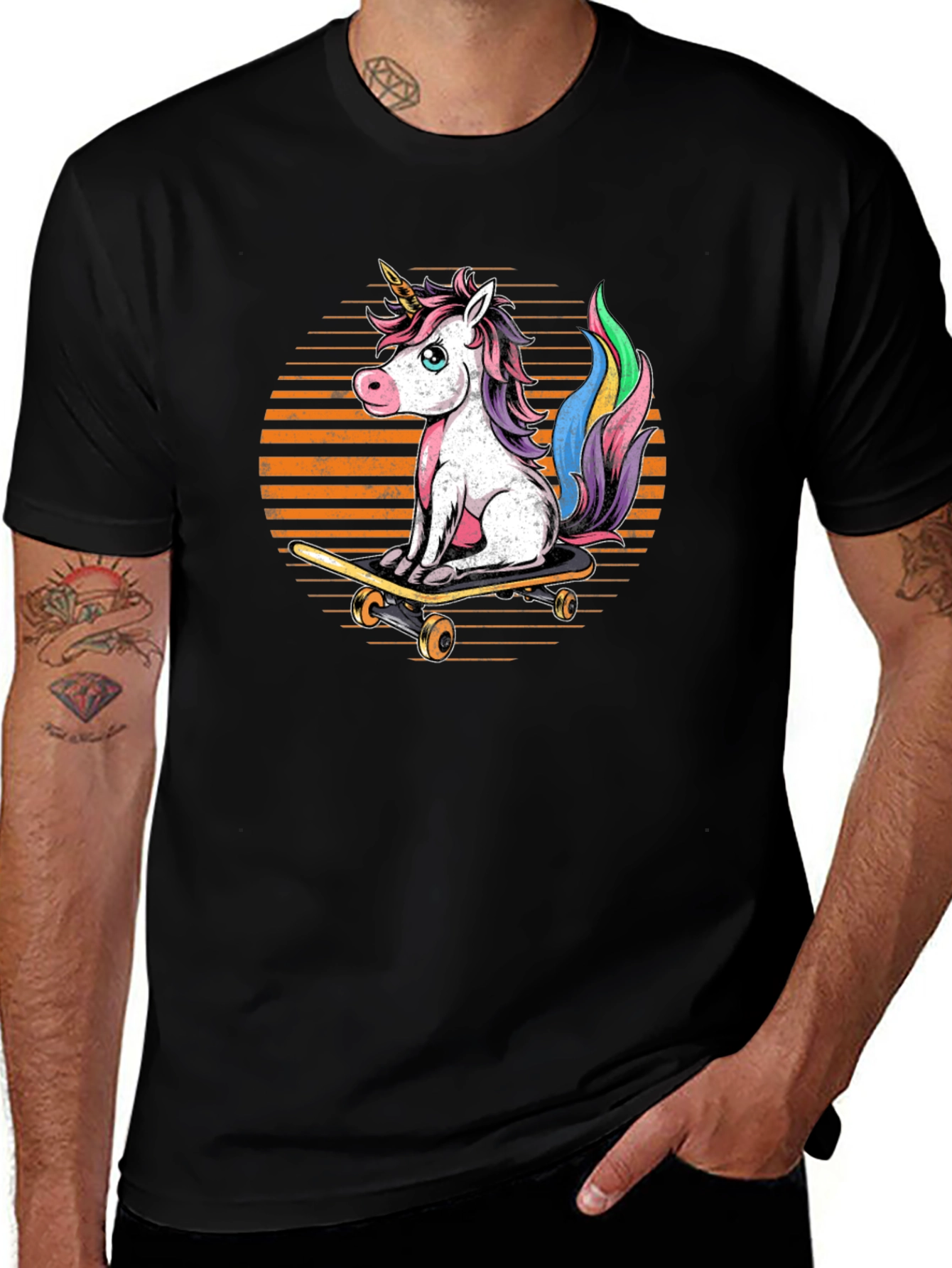 Variant 13 of Unicorn Skateboarder Graphic Tee - Fun Style