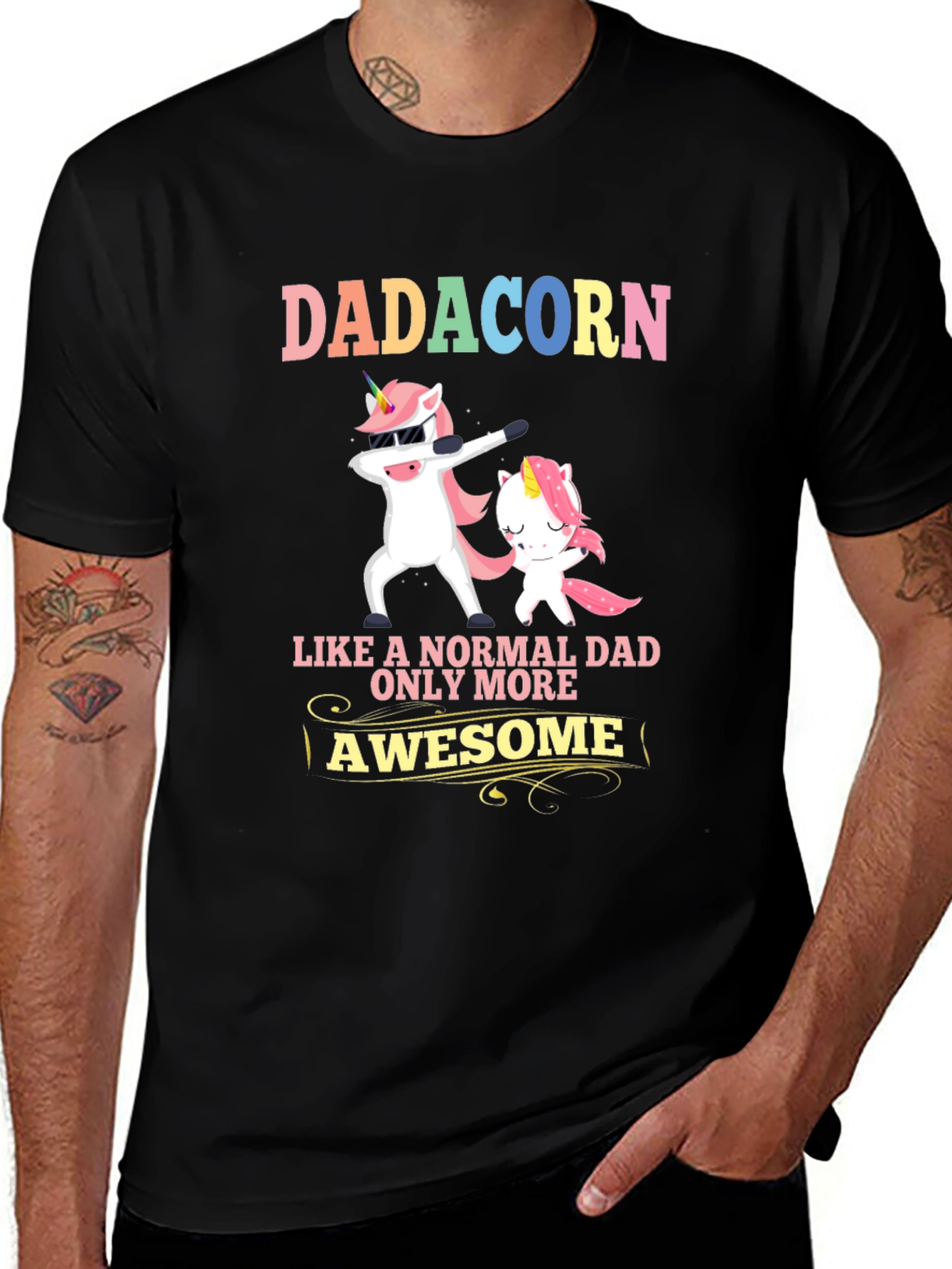 Dadacorn T-Shirt: Awesome Dad Unicorn Tee