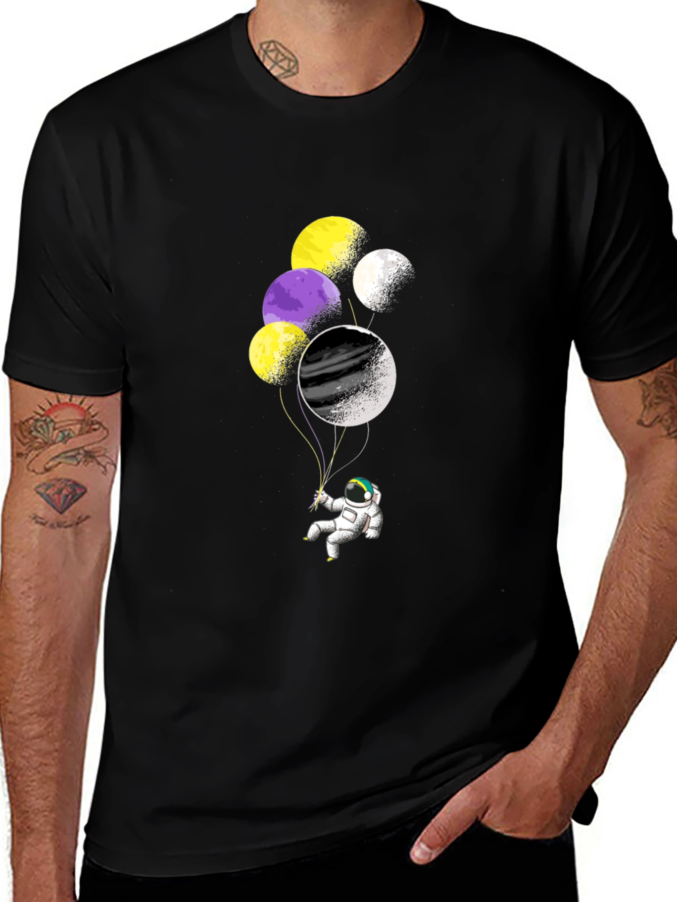 Variant 6 of Astronaut Balloons Graphic T-Shirt