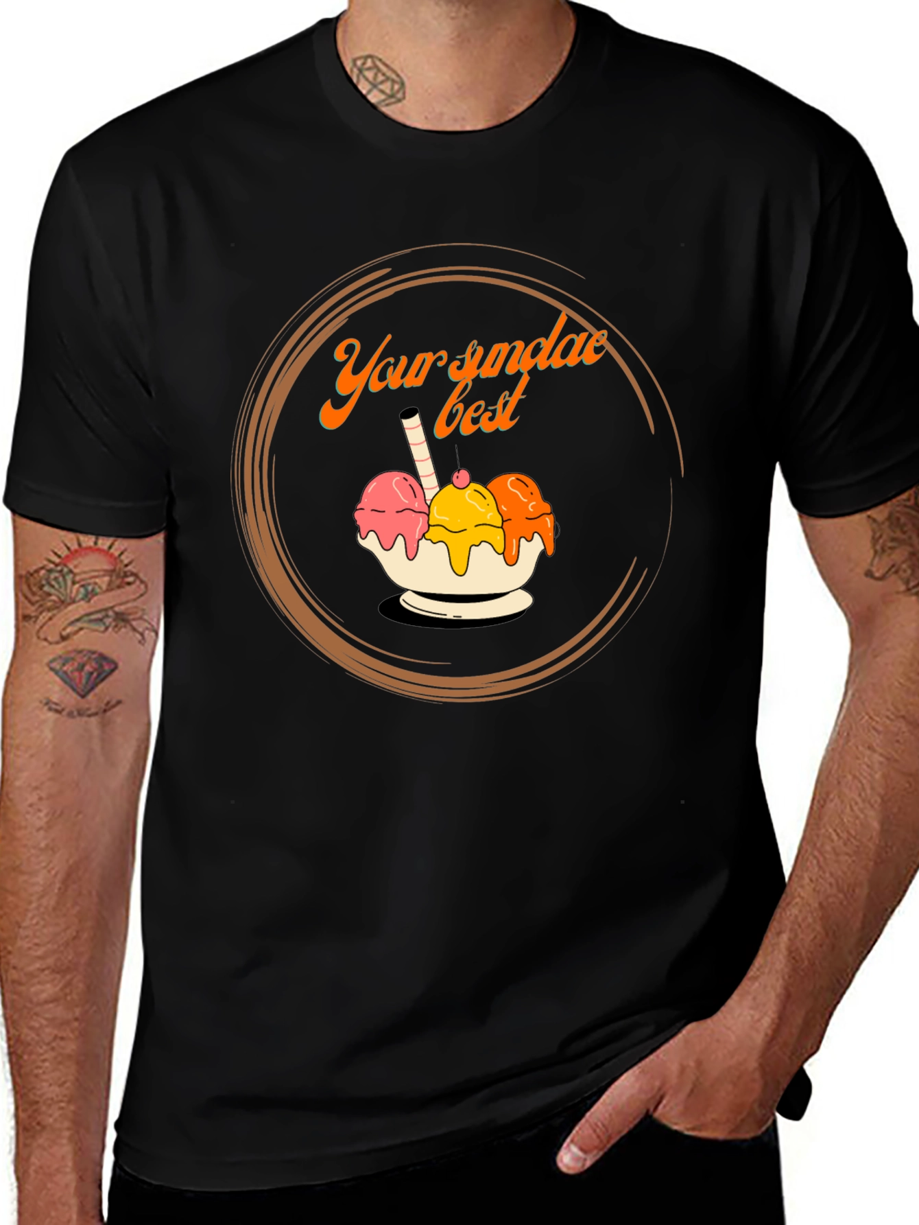 Variant 9 of Your Sundae Best Black Graphic T-Shirt