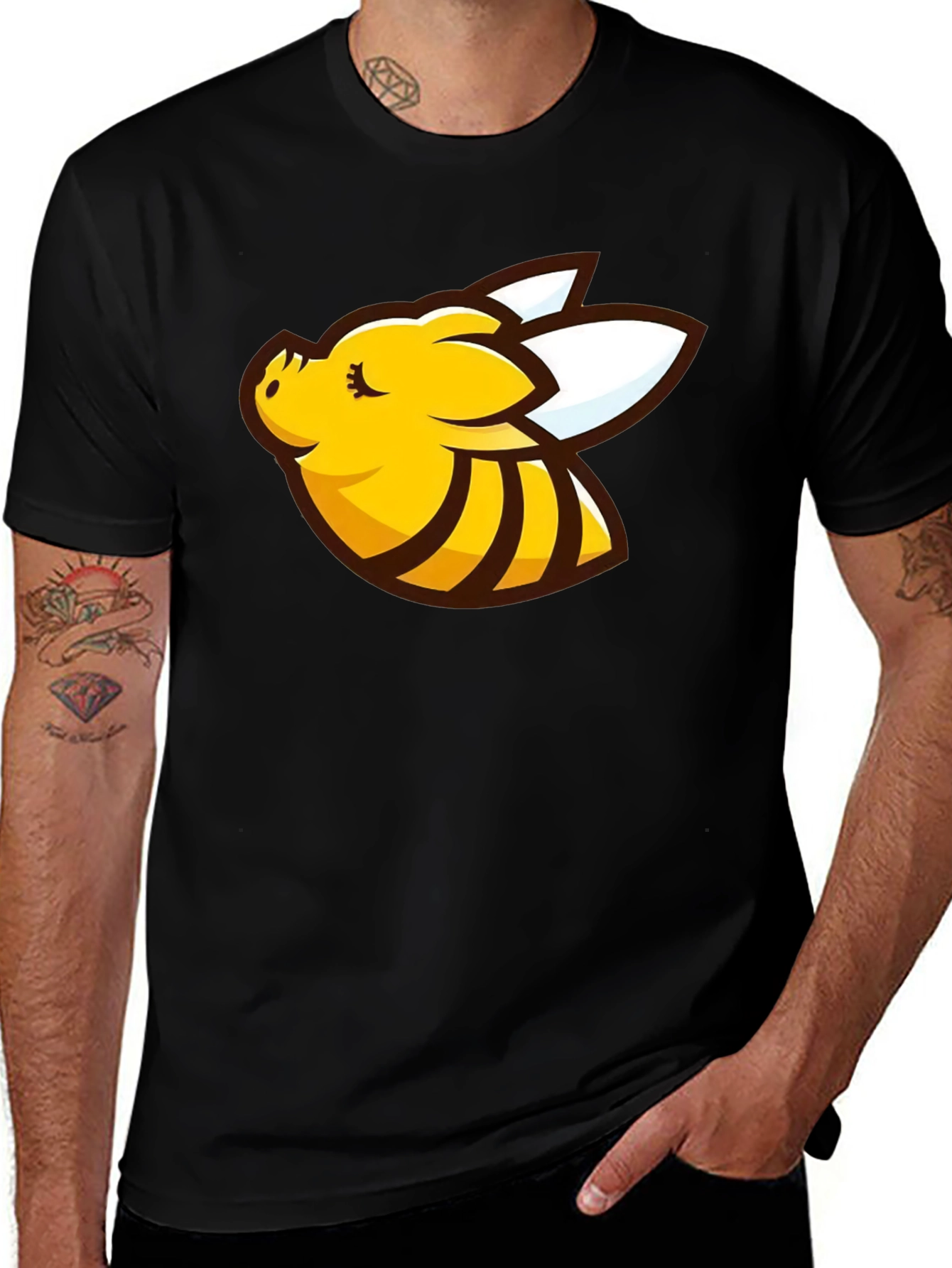 Variant 27 of Funny Bee Pig T-Shirt - Cartoon Animal Tee