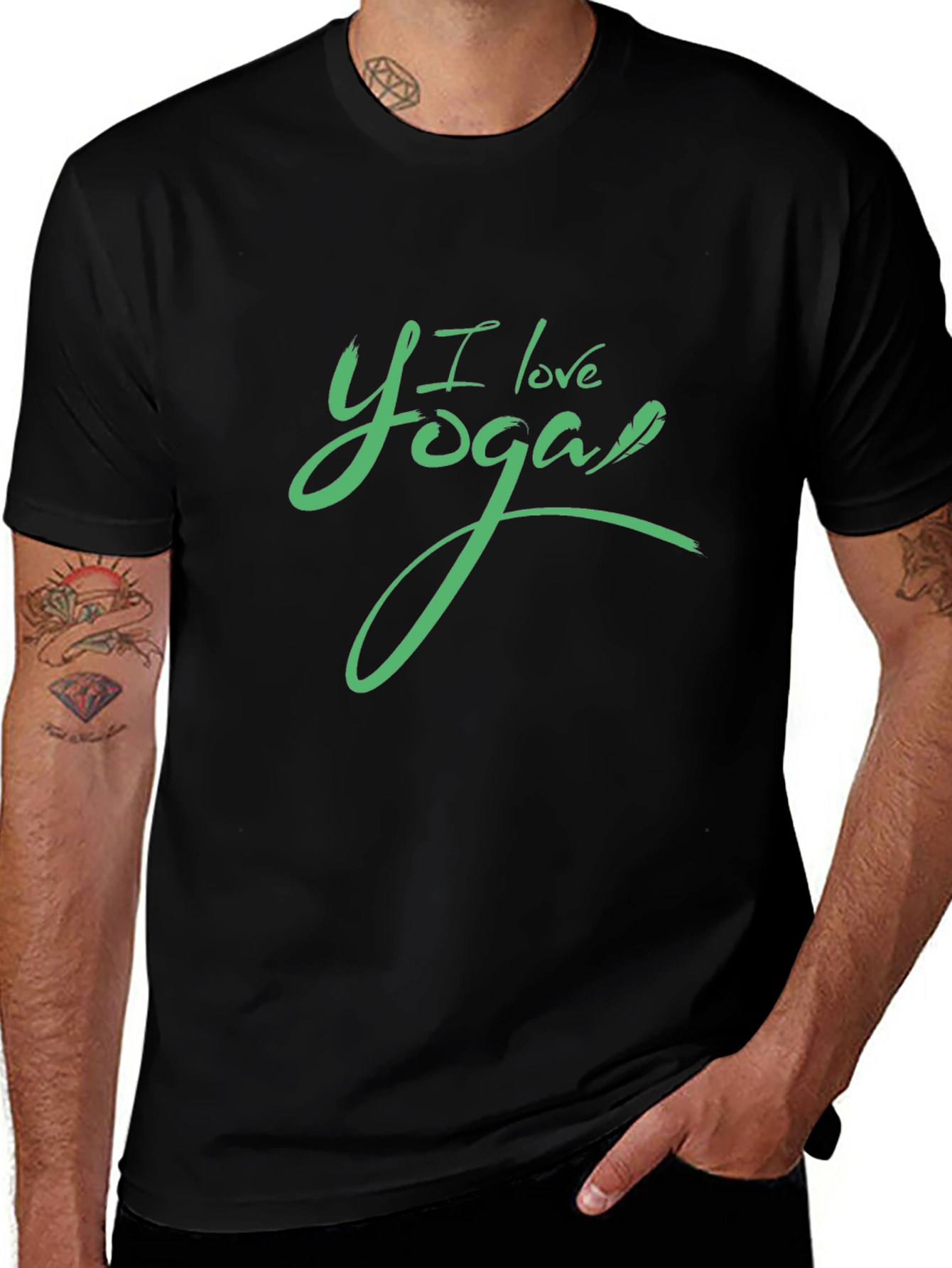 Variant 13 of I Love Yoga Black T-Shirt
