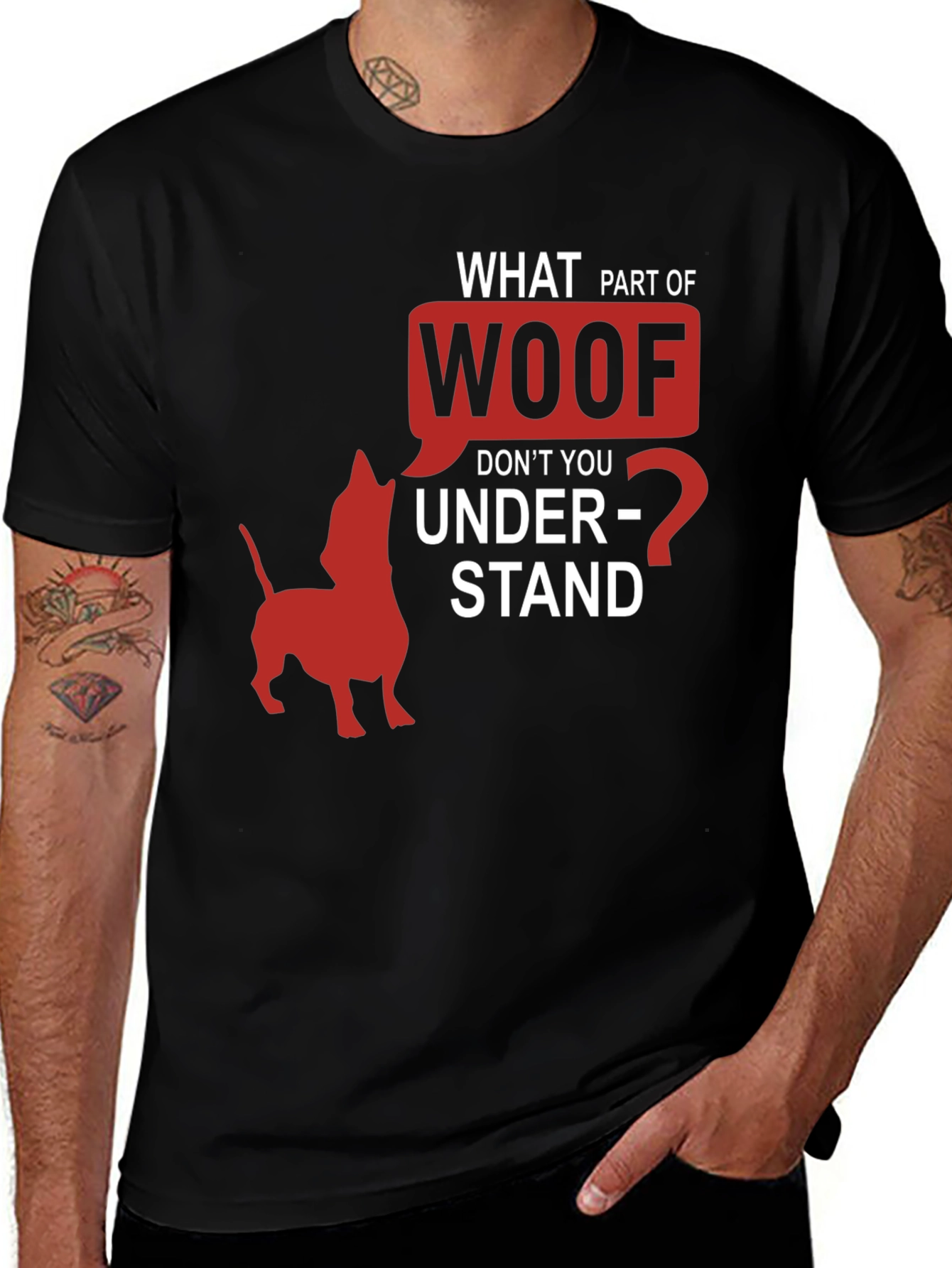 Woof T-Shirt Funny Dog Lover Tee