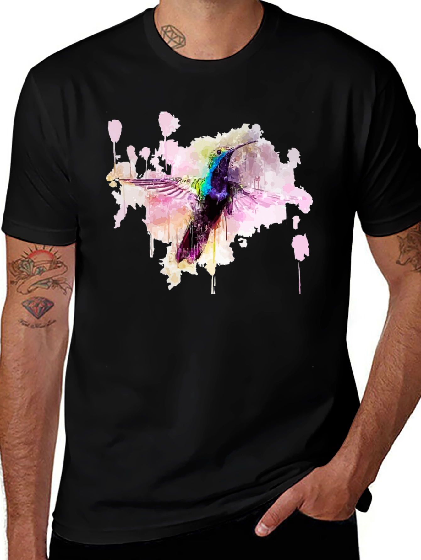 Variant 12 of Hummingbird Watercolor Graphic T-Shirt