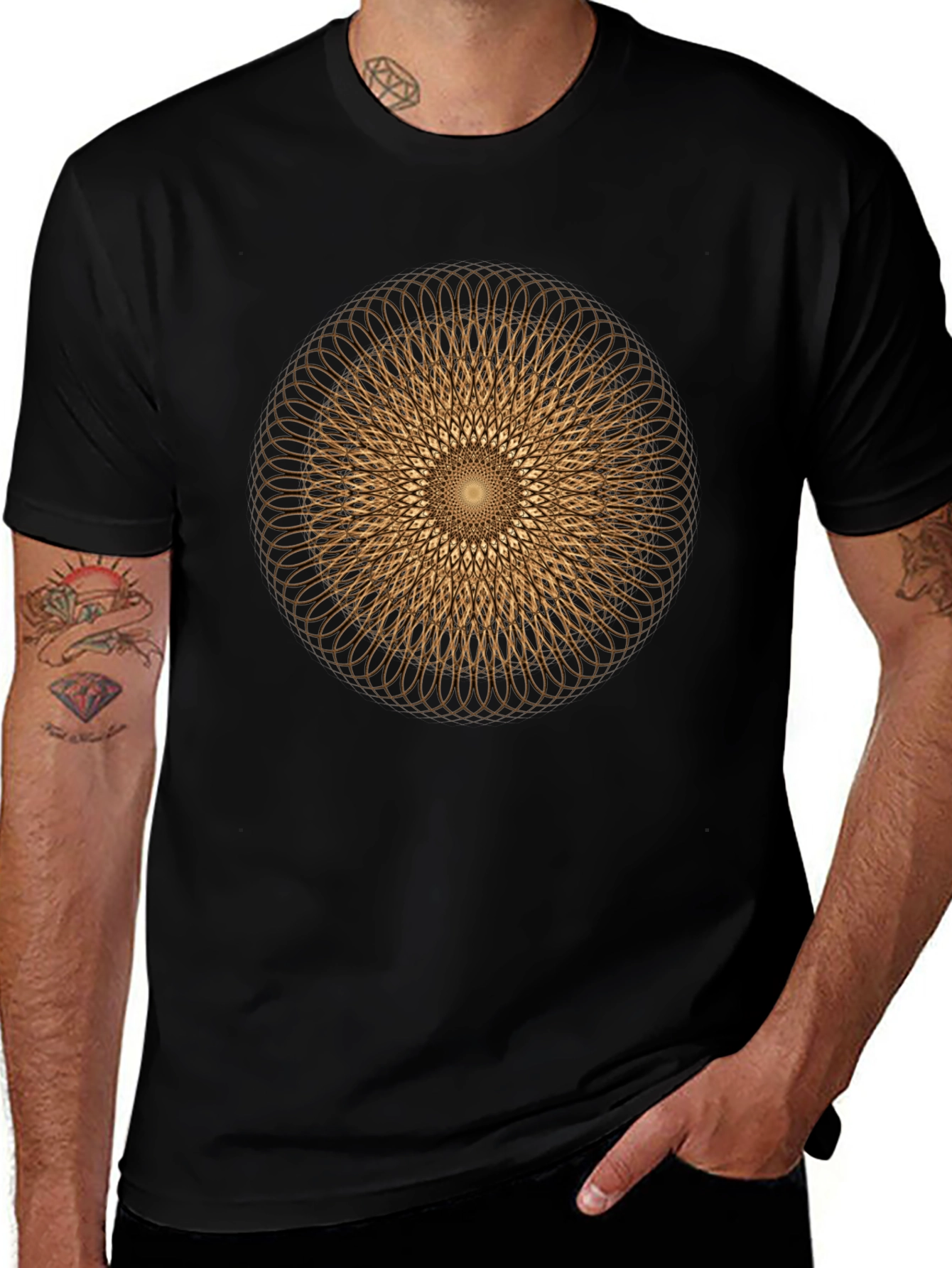 Variant 21 of Geometric Circle Design Tee - Modern Graphic Print Shirt