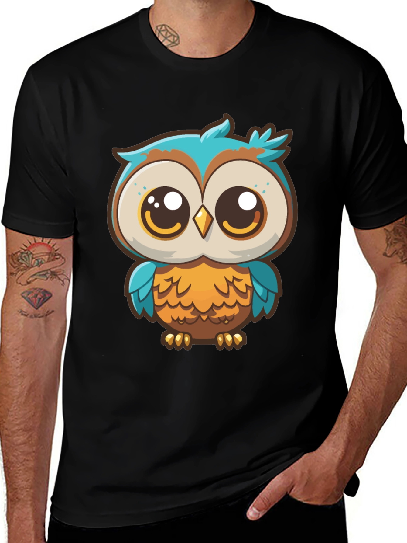 Variant 5 of Cartoon Owl T-Shirt - Cute Bird Graphic Tee
