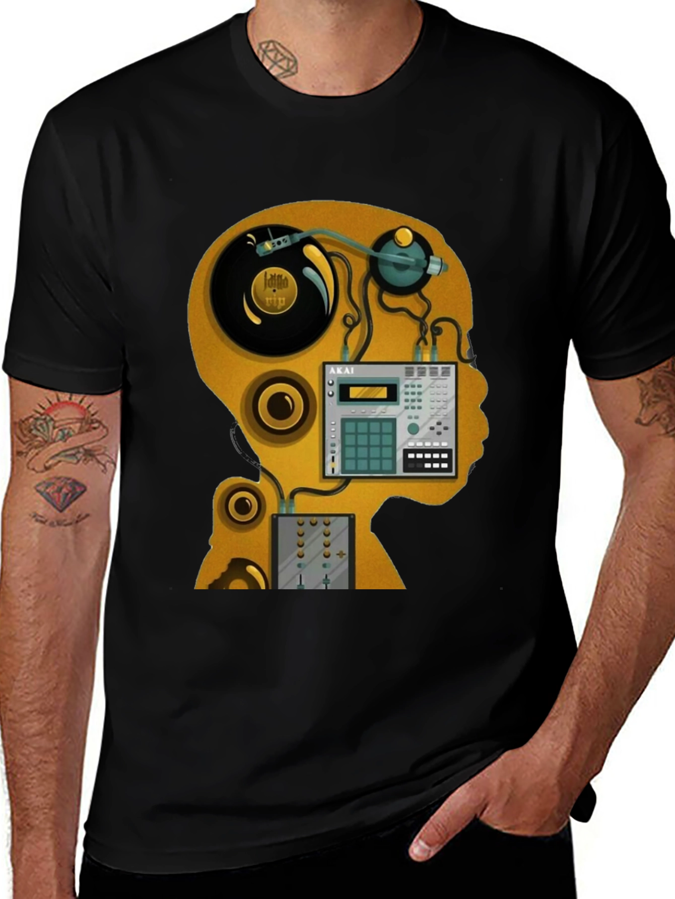 Variant 16 of DJ Head Graphic Tee - Music Lover T-Shirt