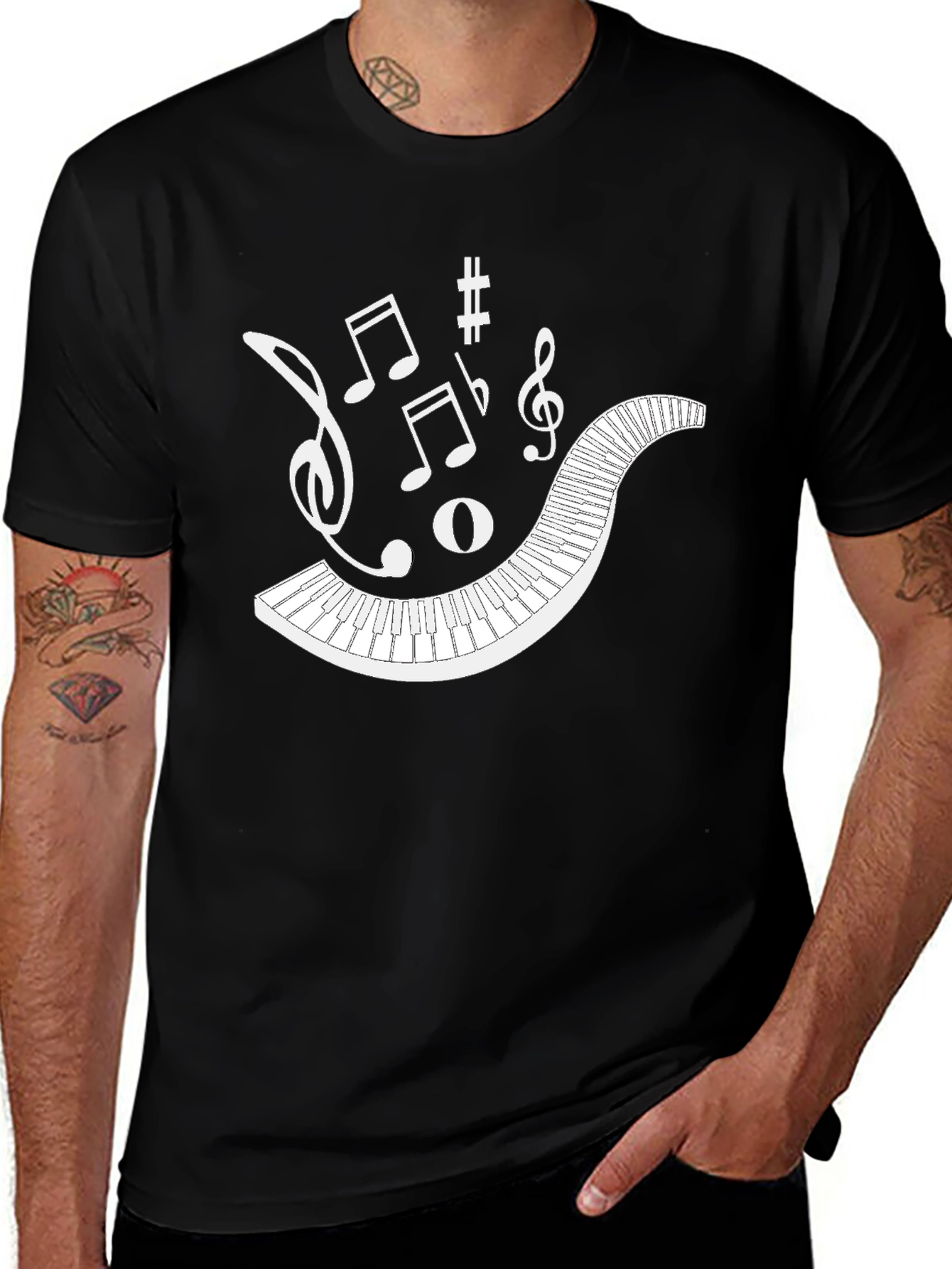 Variant 13 of Musical Keys Black Graphic T-Shirt