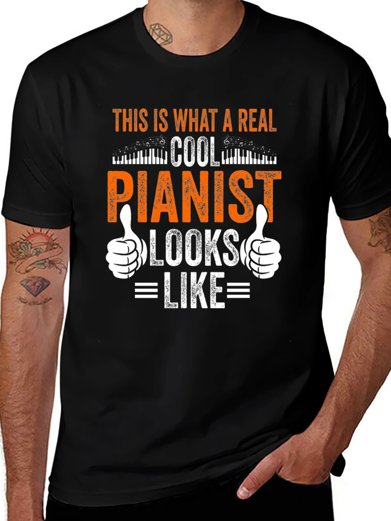Variant 23 of Cool Pianist Graphic T-Shirt - Music Lover Tee
