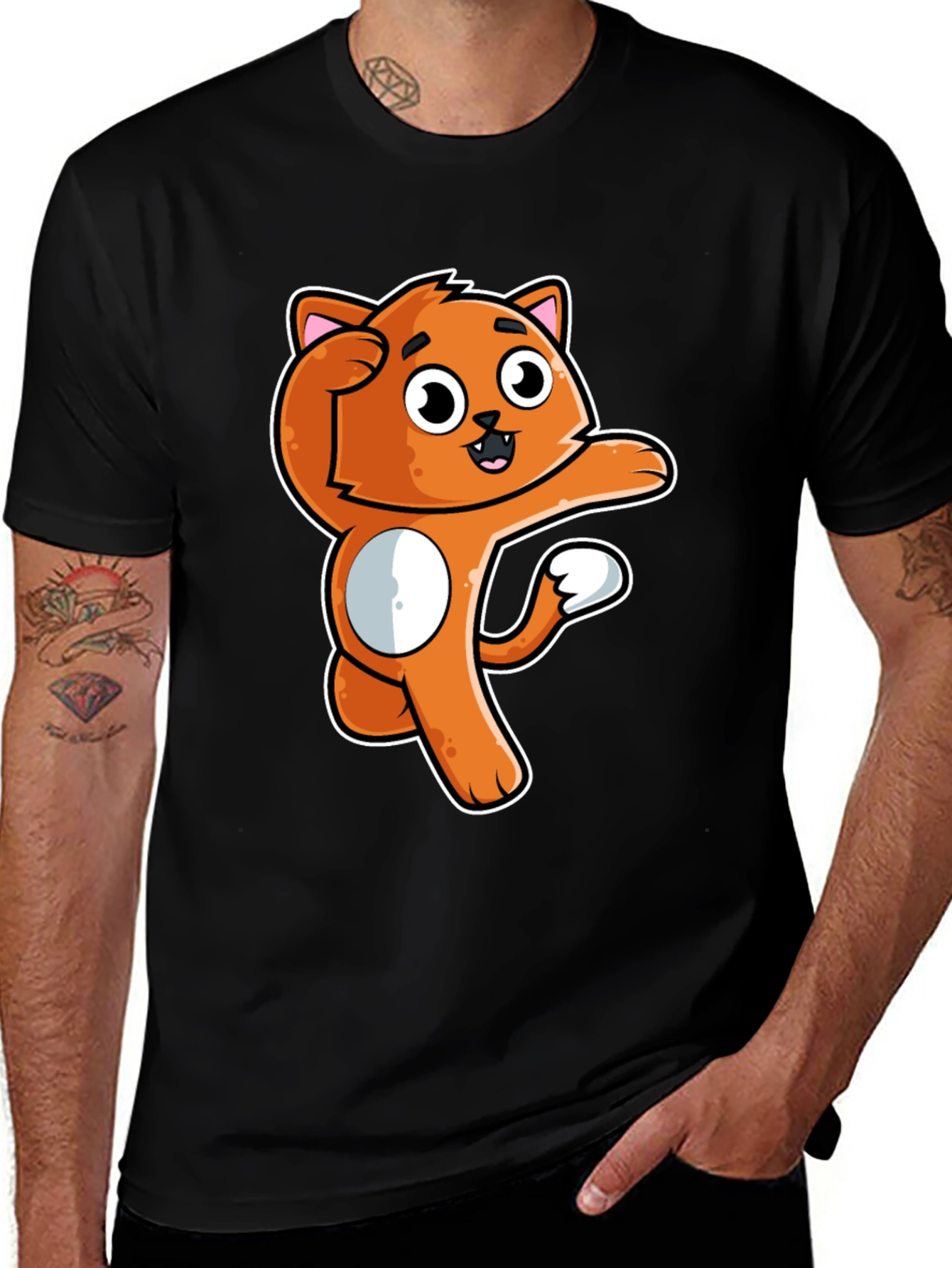Variant 3 of Funny Orange Cat Cartoon T-Shirt
