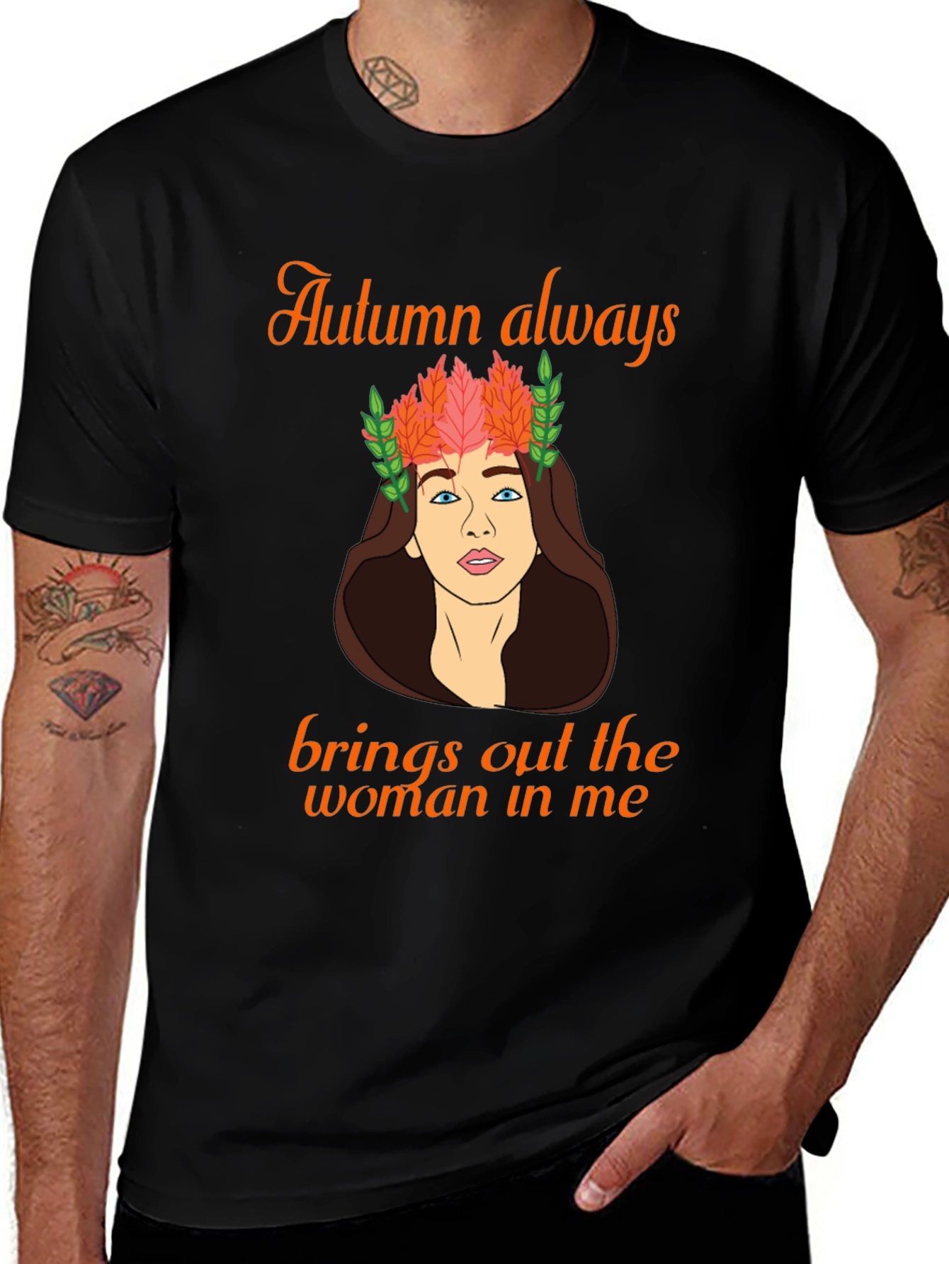 Autumn Woman Graphic Tee - Fall Vibes