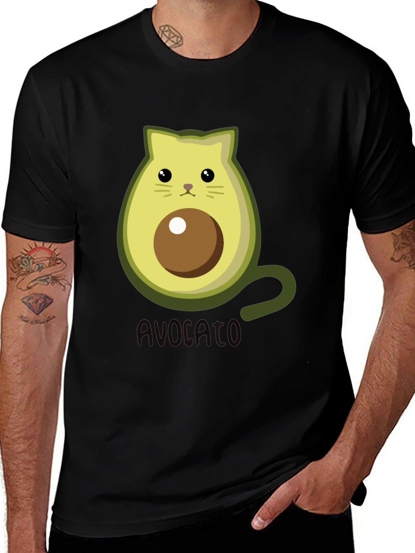 Variant 14 of Avocado Cat T-Shirt - Funny Graphic Tee
