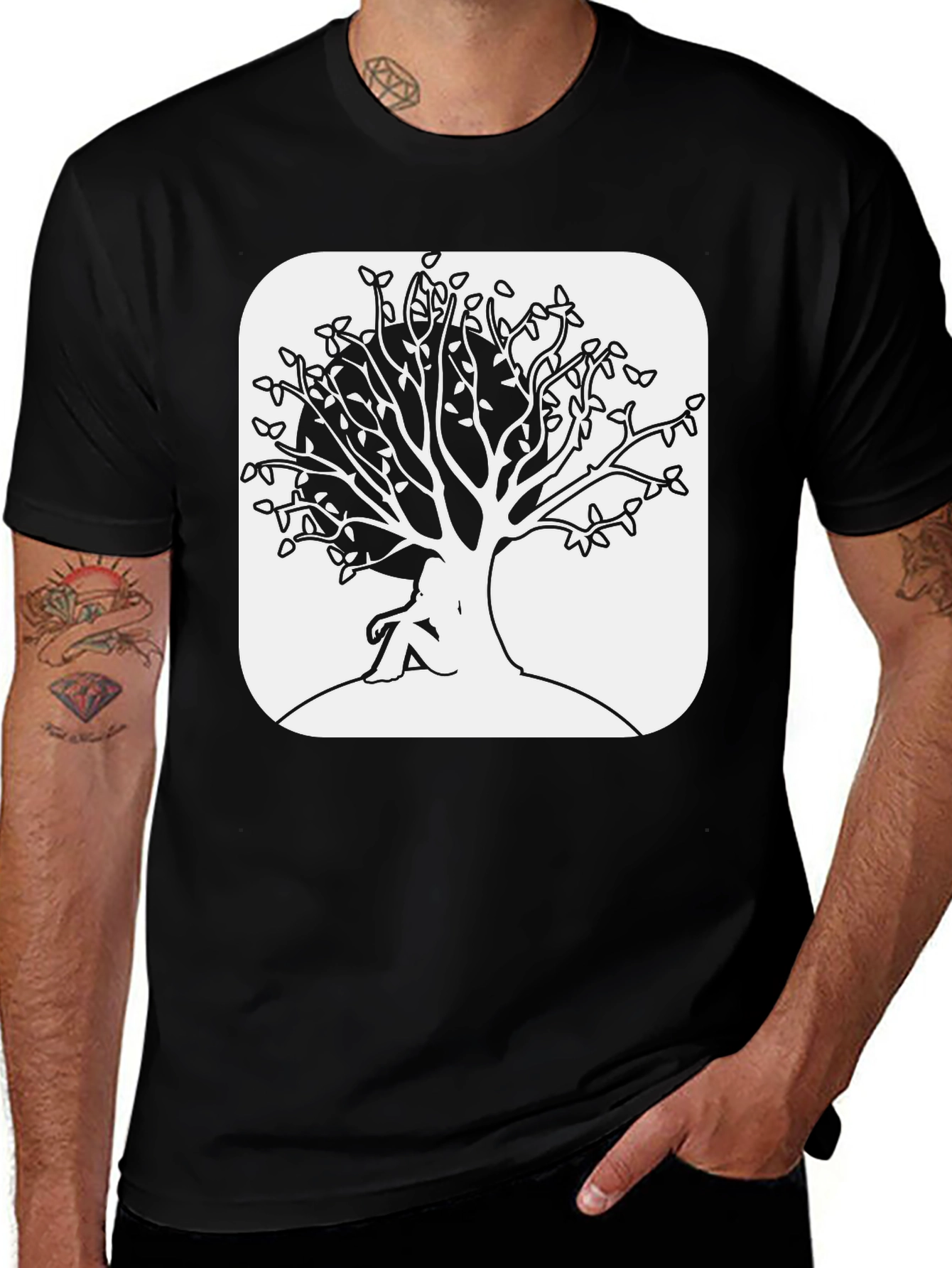 Variant 7 of Tree of Life Graphic Black T-Shirt