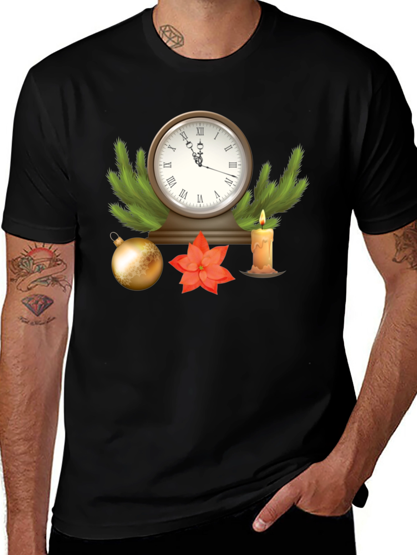 Variant 12 of Festive Holiday Clock T-Shirt
