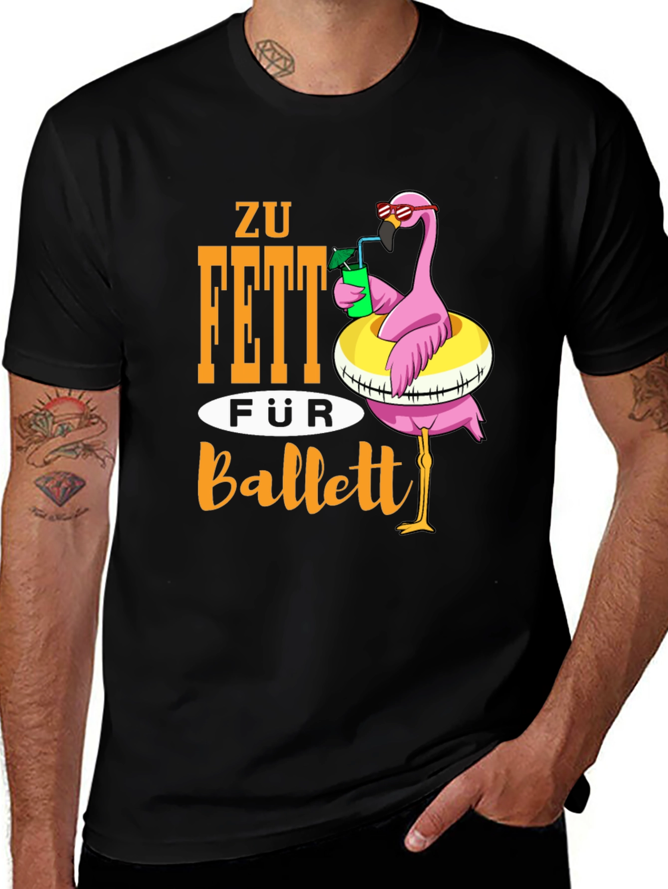 Variant 17 of Funny Flamingo T-Shirt - Zu Fett für Ballett